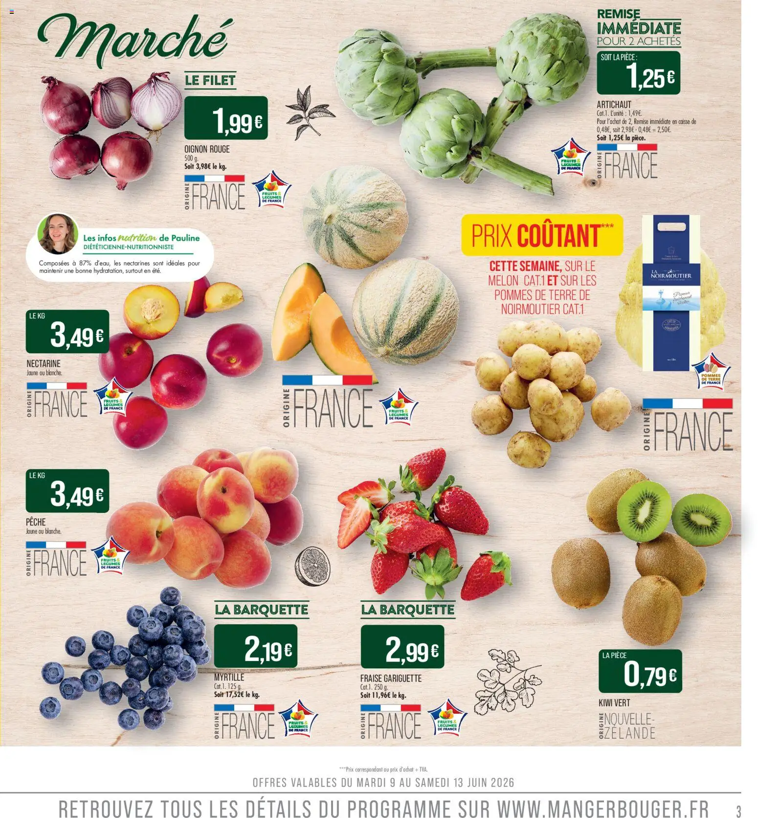 {H1} | Page: 3 | Produits: Fraise, Melon, Pêche, Artichaut