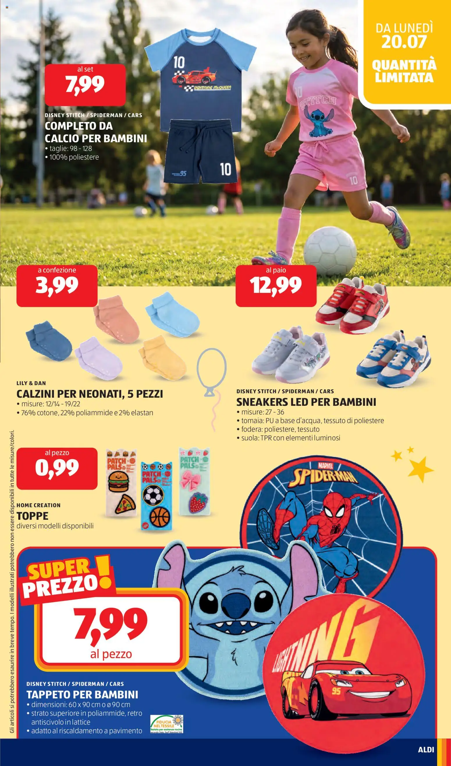 Volantino Aldi del 20/07/2026 | Pagina: 29 | Prodotti: Calzini, Pavimento, Sneakers, Tappeto