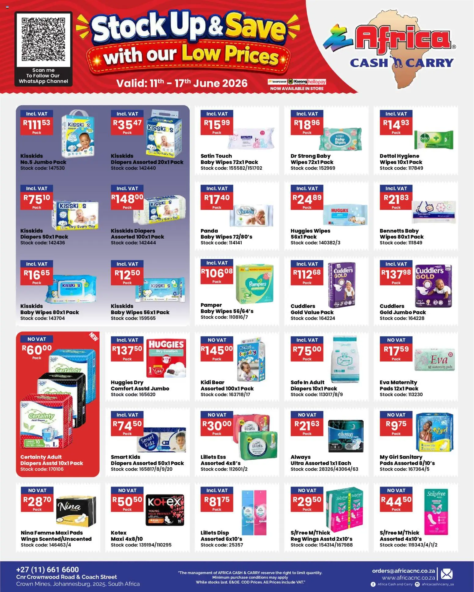New Africa Cash & Carry catalogue – valid from 11.06.2026 | Page: 15 | Products: Pads, Stock