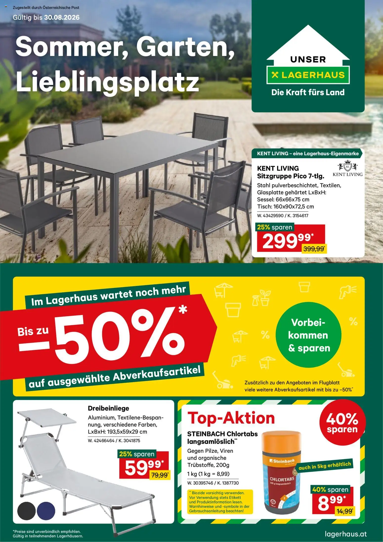 Lagerhaus Flugblatt gültig ab 17.08.2026 | Seite: 1 | Produkte: Sessel, Tisch