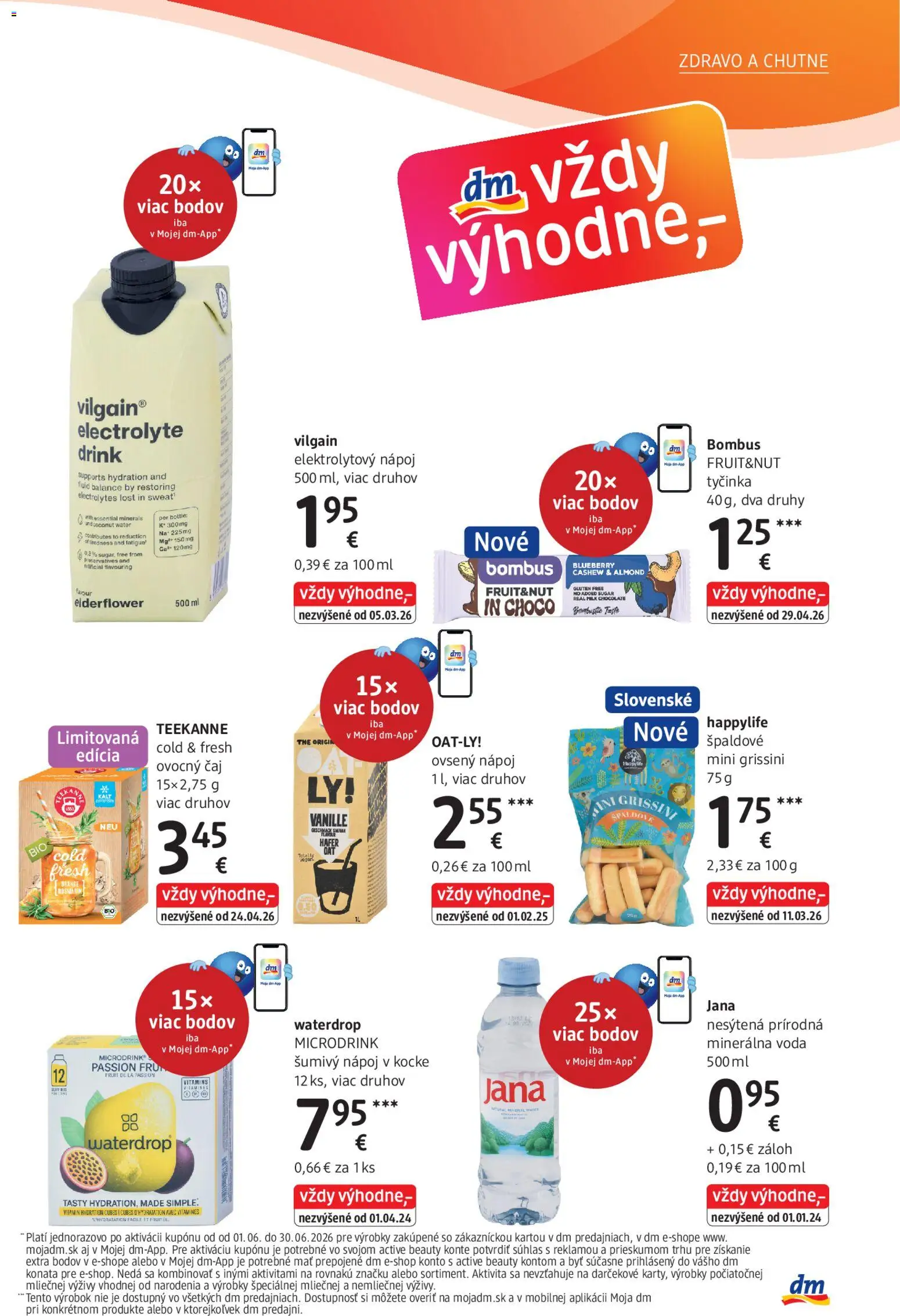 Nové dm drogerie akcie – leták je platný od 01.06.2026 | Strana: 25 | Produkty: Čaj, Voda, Minerálna voda, Teekanne
