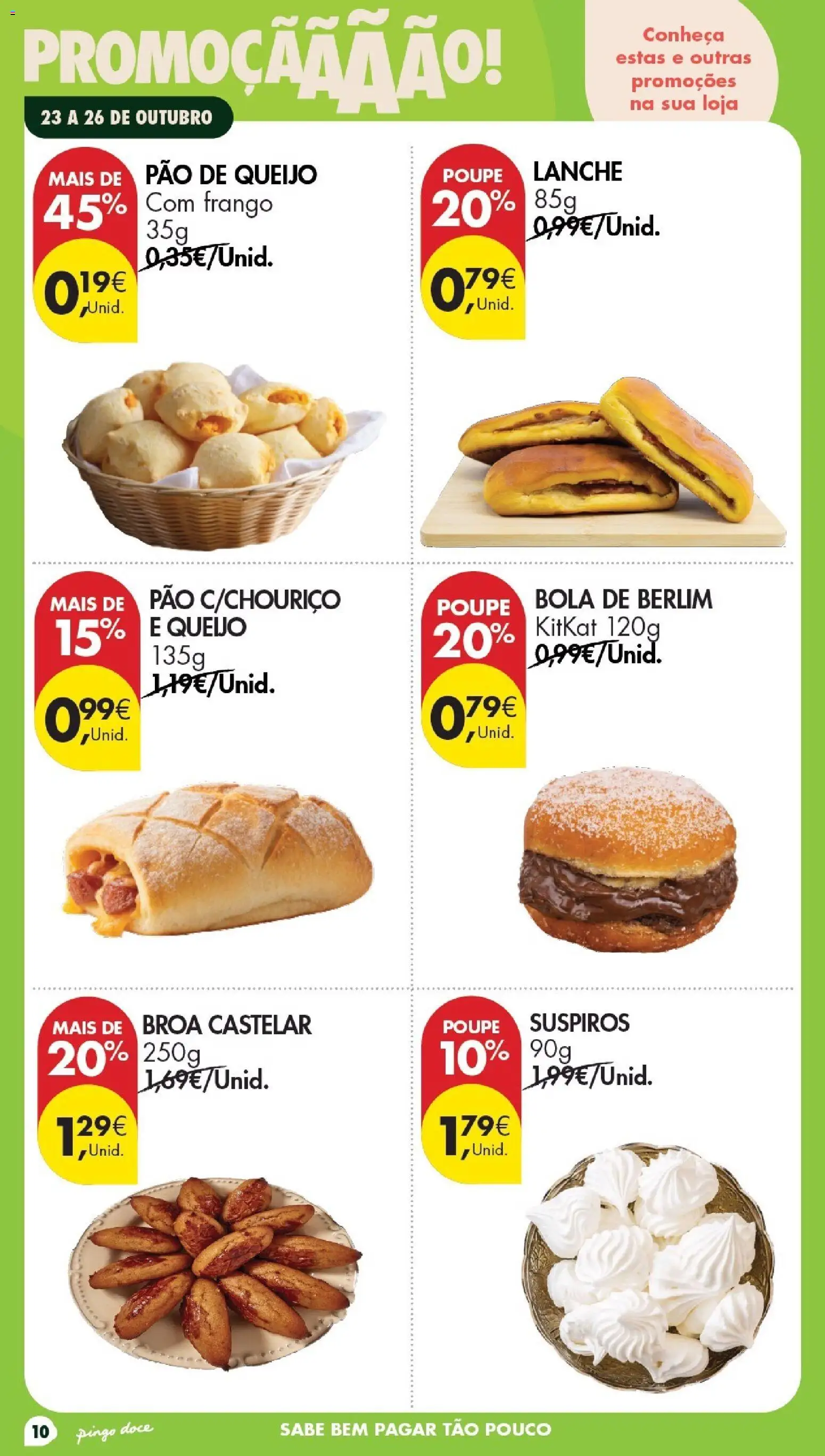 Pingo Doce Folheto Poupe Este Fim de Semana │ válido de 23/10/2026 | Página: 10 | Produtos: Frango, Pão de queijo, Queijo, Pão