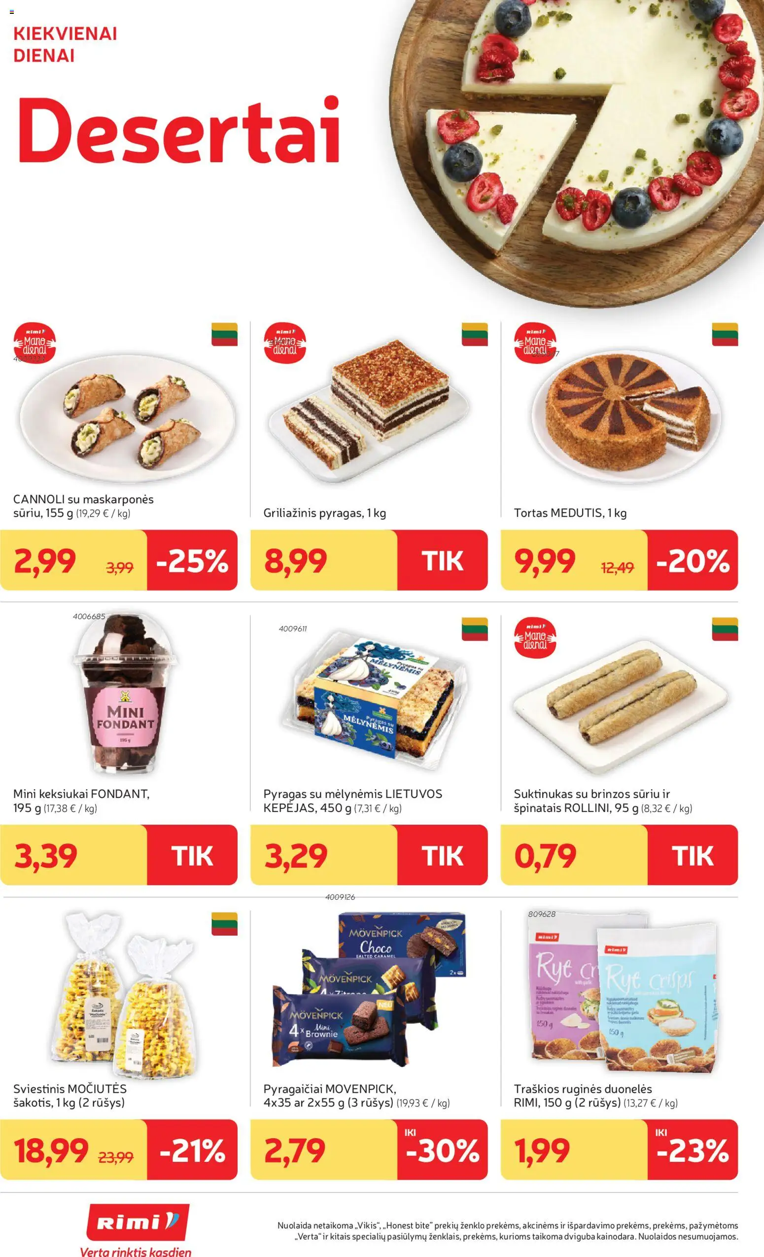 Rimi akcijos nuo 2026.06.23 | Puslapis: 10 | Prekių: Tortas, Pyragas