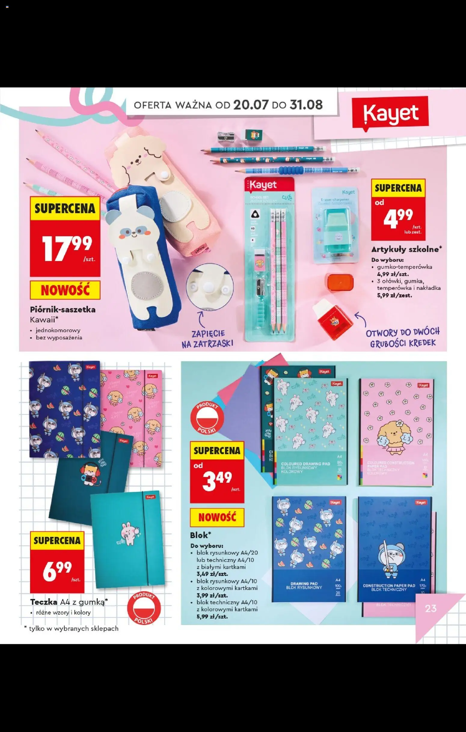 Biedronka gazetka - Do mojej szkoły idę od 20.07.2026 | Strona: 23 | Produkty: Temperówka