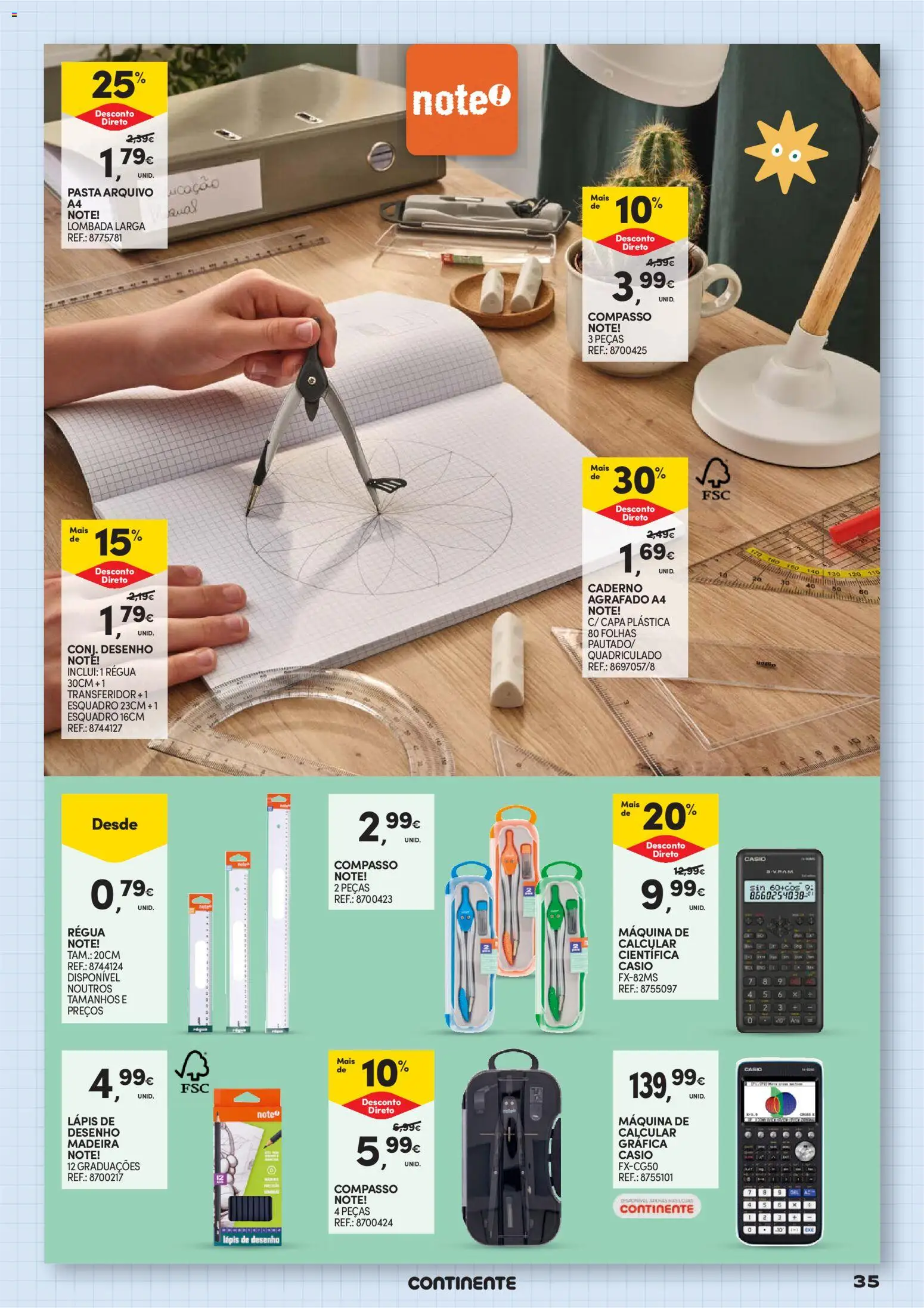 Continente Regresso às Aulas Na escola de toda a gente │ válido de 11/08/2026 | Página: 35 | Produtos: Caderno
