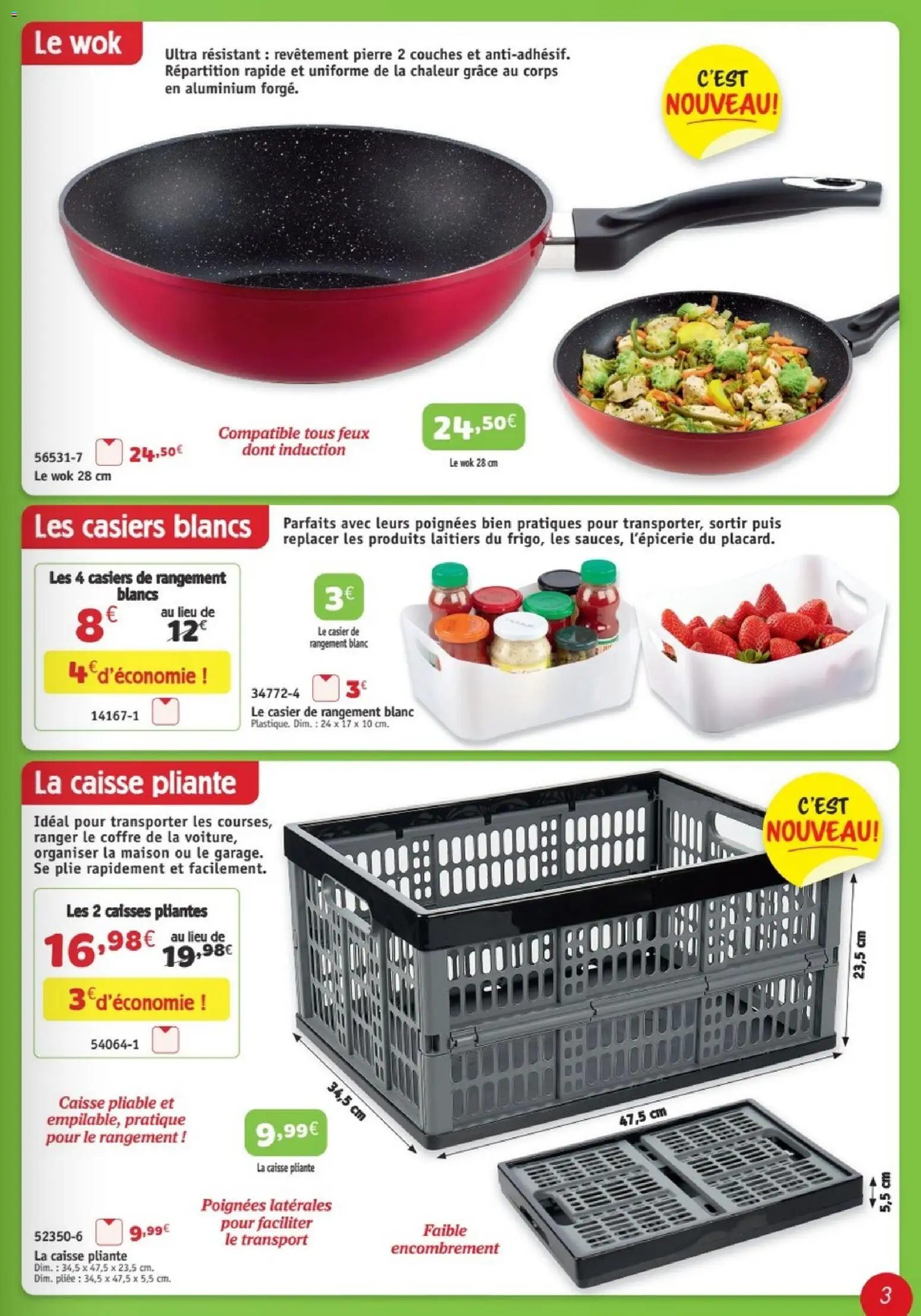 {H1} | Page: 3 | Produits: Casier, Couches, Poignées, Produits laitiers