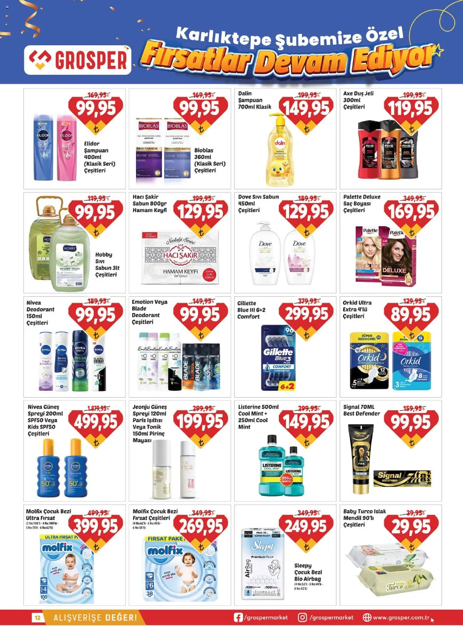 Grosper Katalog - 12 Ağustos 2026 tarihinden itibaren geçerlidir | Sayfa: 7 | Ürünler: Duş, Mendil, Duş jeli, Deodorant