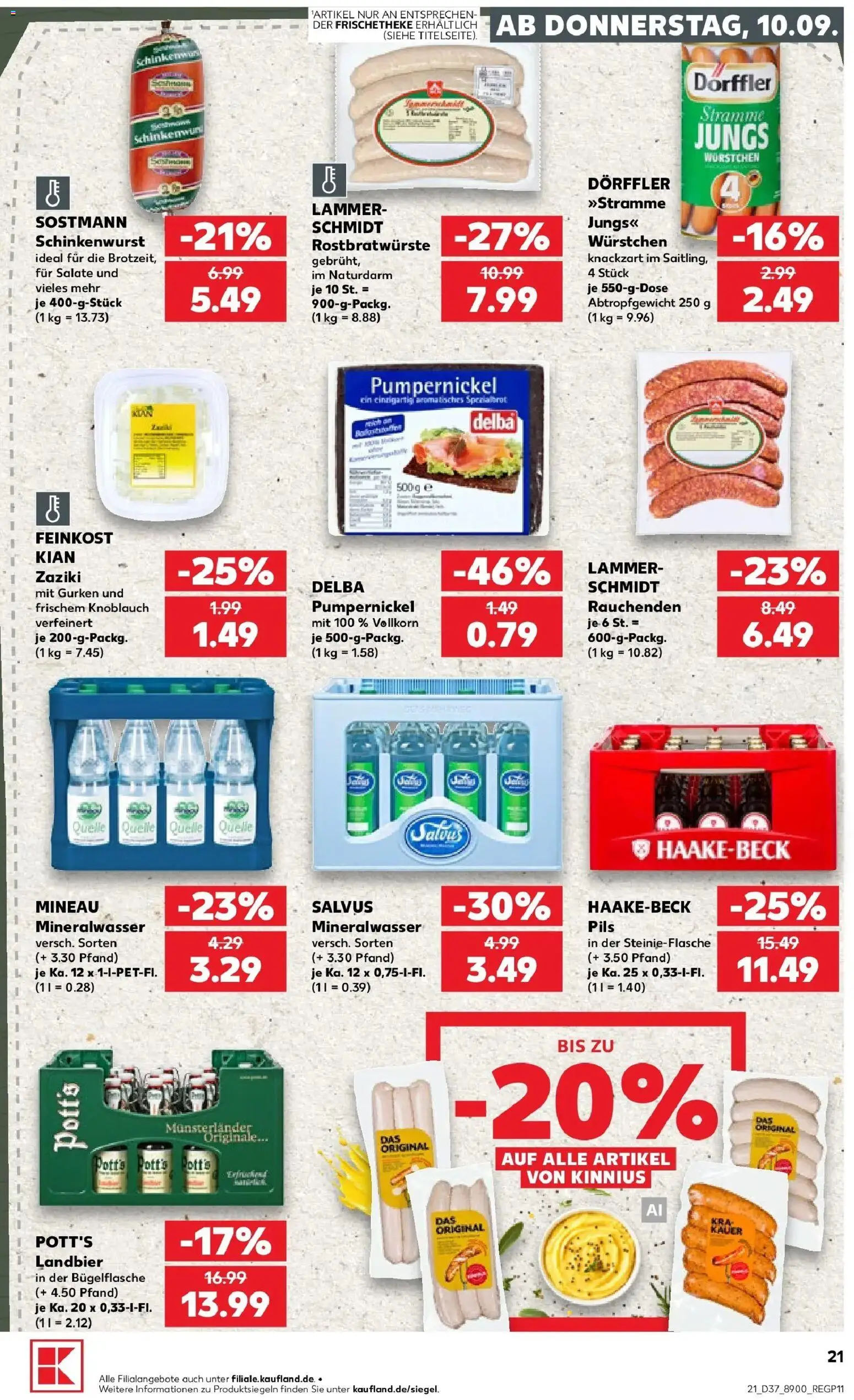 Prospekt Kaufland ab 07.09.2026 » Angebote Online zum Blättern | Seite: 30 | Produkte: Pils, Mineralwasser, Knoblauch, Gurken