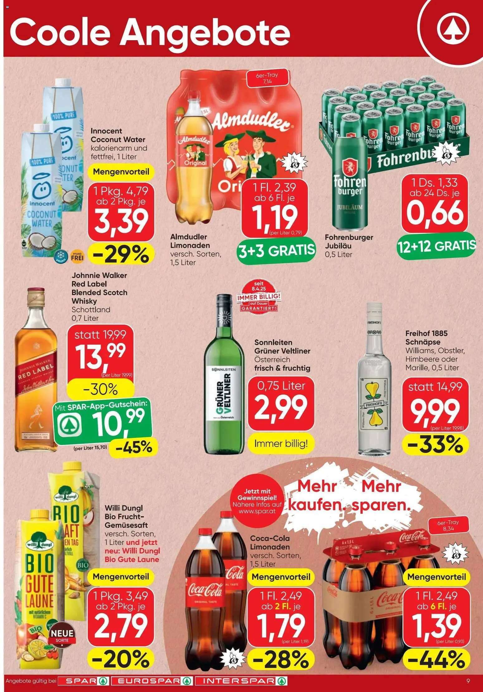 Spar - Flugblatt gültig ab 20.08.2026 | Seite: 9 | Produkte: Burger, Himbeere