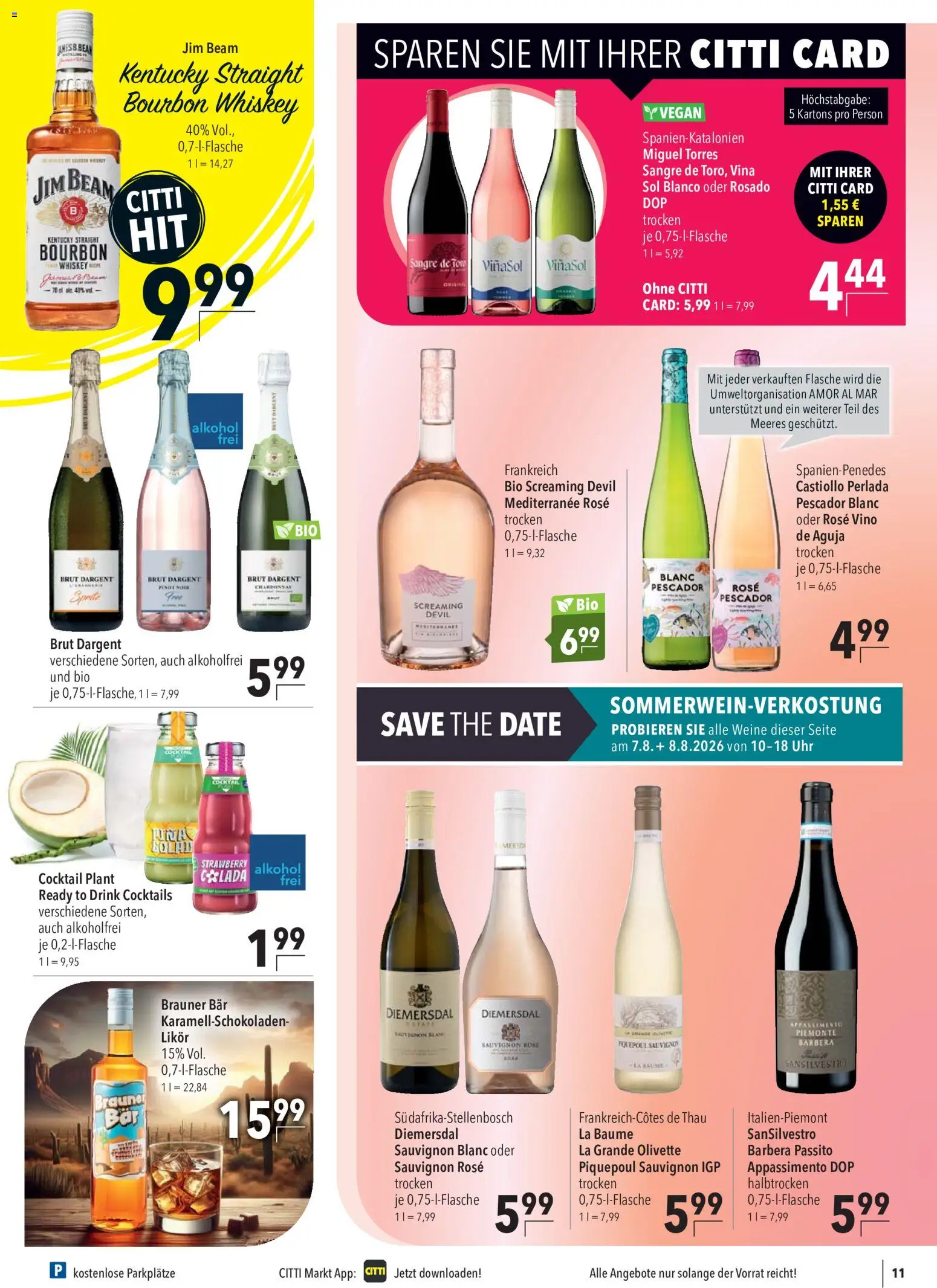 CITTI Markt Prospekt – gültig ab 05.08.2026 | Seite: 11 | Produkte: Brut dargent, Bourbon, Whiskey, Uhr