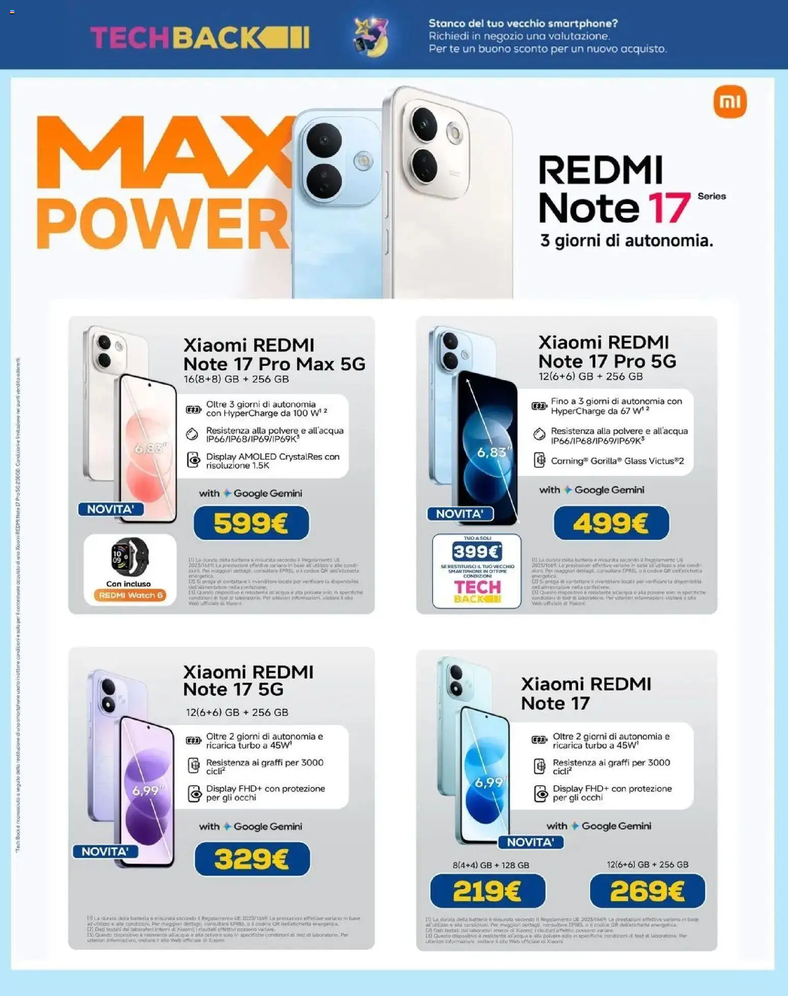 Volantino Euronics del 10/09/2026 | Pagina: 10 | Prodotti: Xiaomi, Tè, Smartphone, Batteria