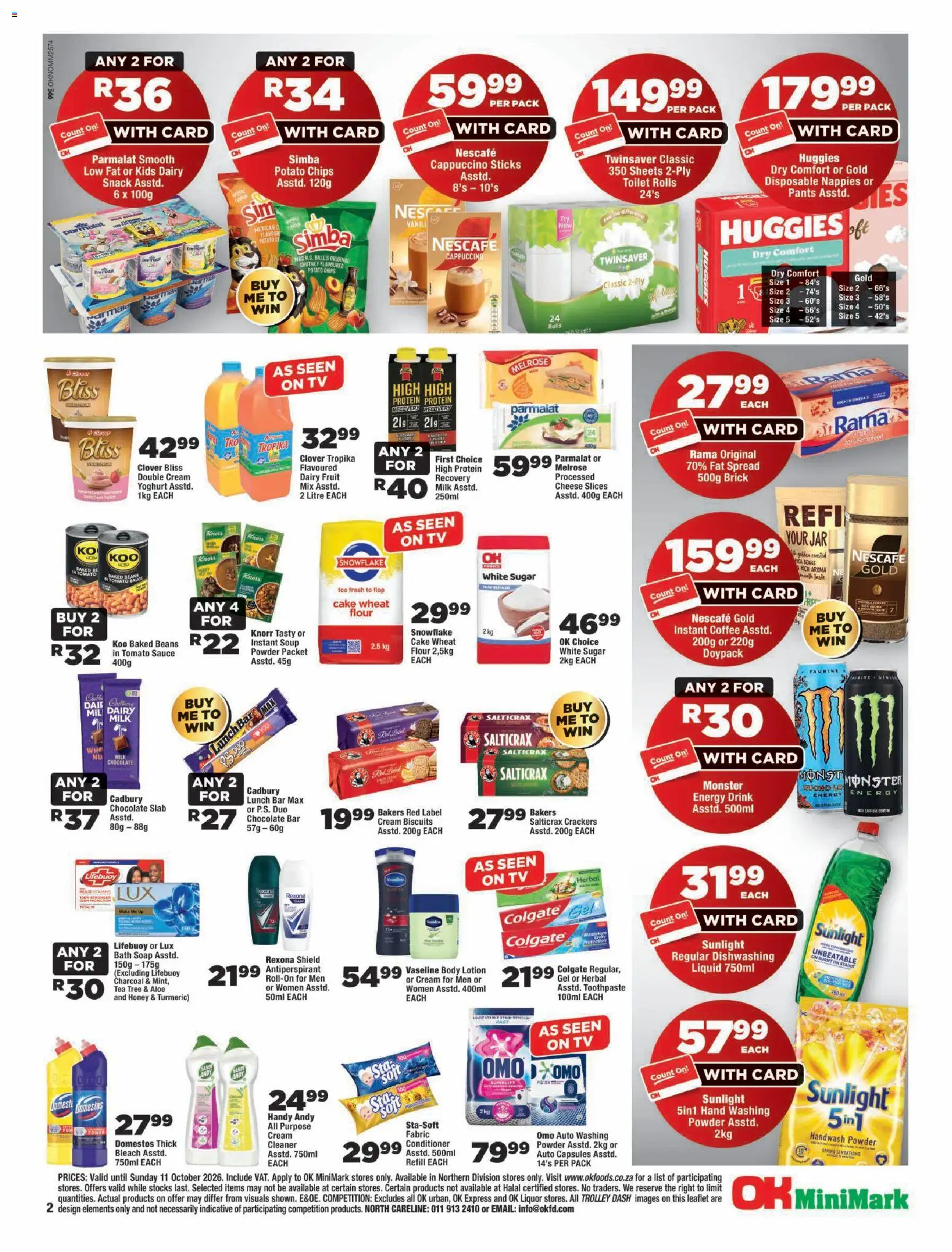 New OK Foods catalogue – valid from 23/09/2026 | Page: 2 | Products: Flour, Crackers, Tomato sauce, Fruit
