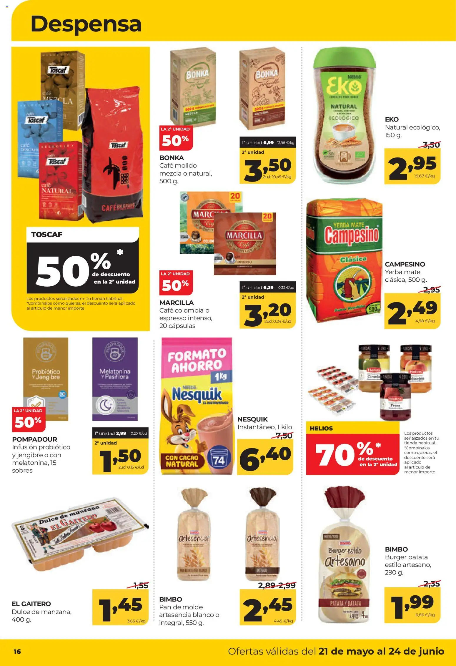 Alimerka folleto Castilla y León │ válido desde el 21.05.2026 | Página: 18 | Productos: Pan, Café, Pan de molde, Φρυγανιές σικάλεως