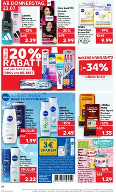 Kaufland Prospekt ab 23.07.2026 gültig | Seite: 38 | Produkte: Shampoo, Spülung, Creme, Duschgel