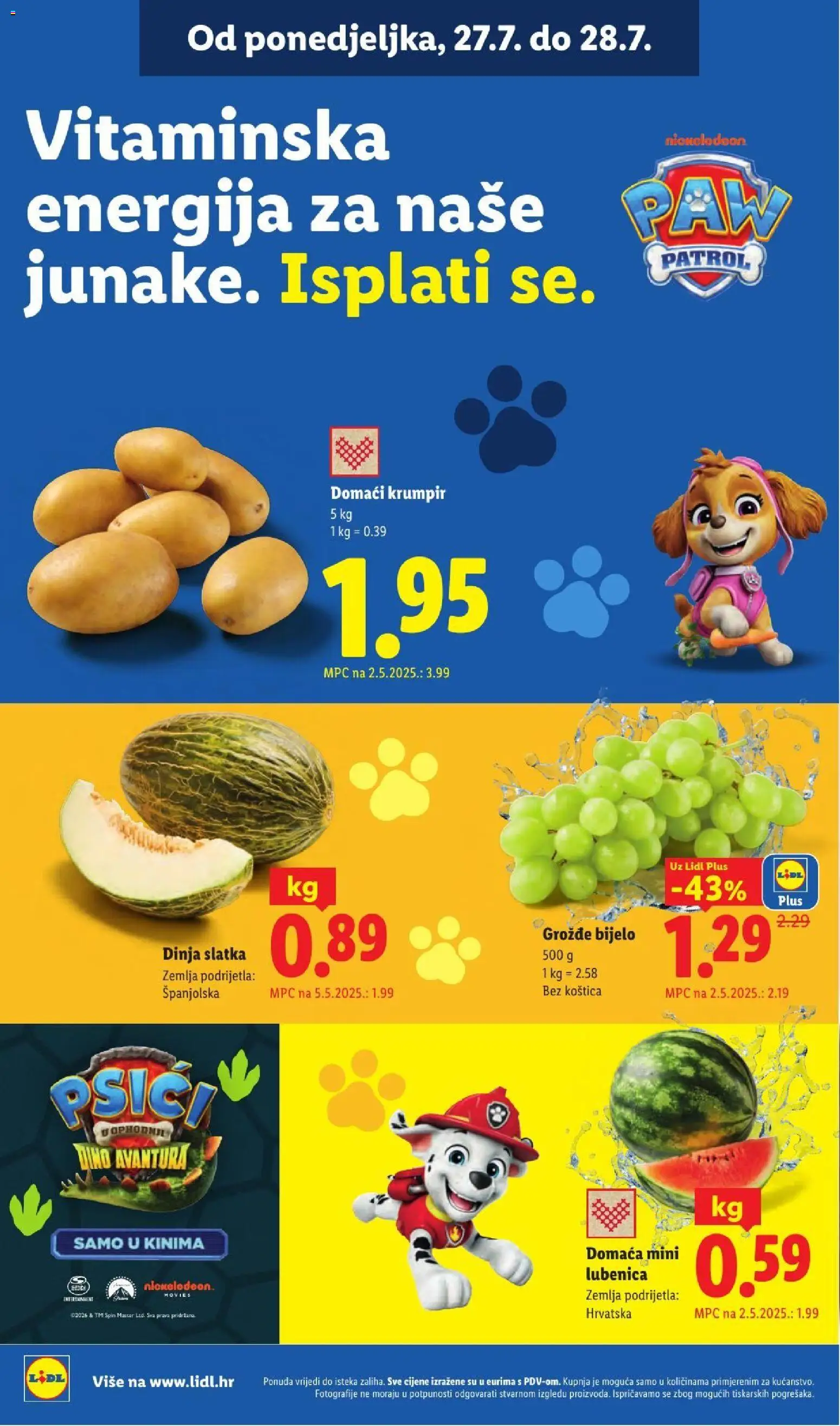 Lidl katalog | vrijedi od 23.07.2026 | Stranica: 2 | Proizvodi: Krumpir, Lubenica, Grožđe, Dinja