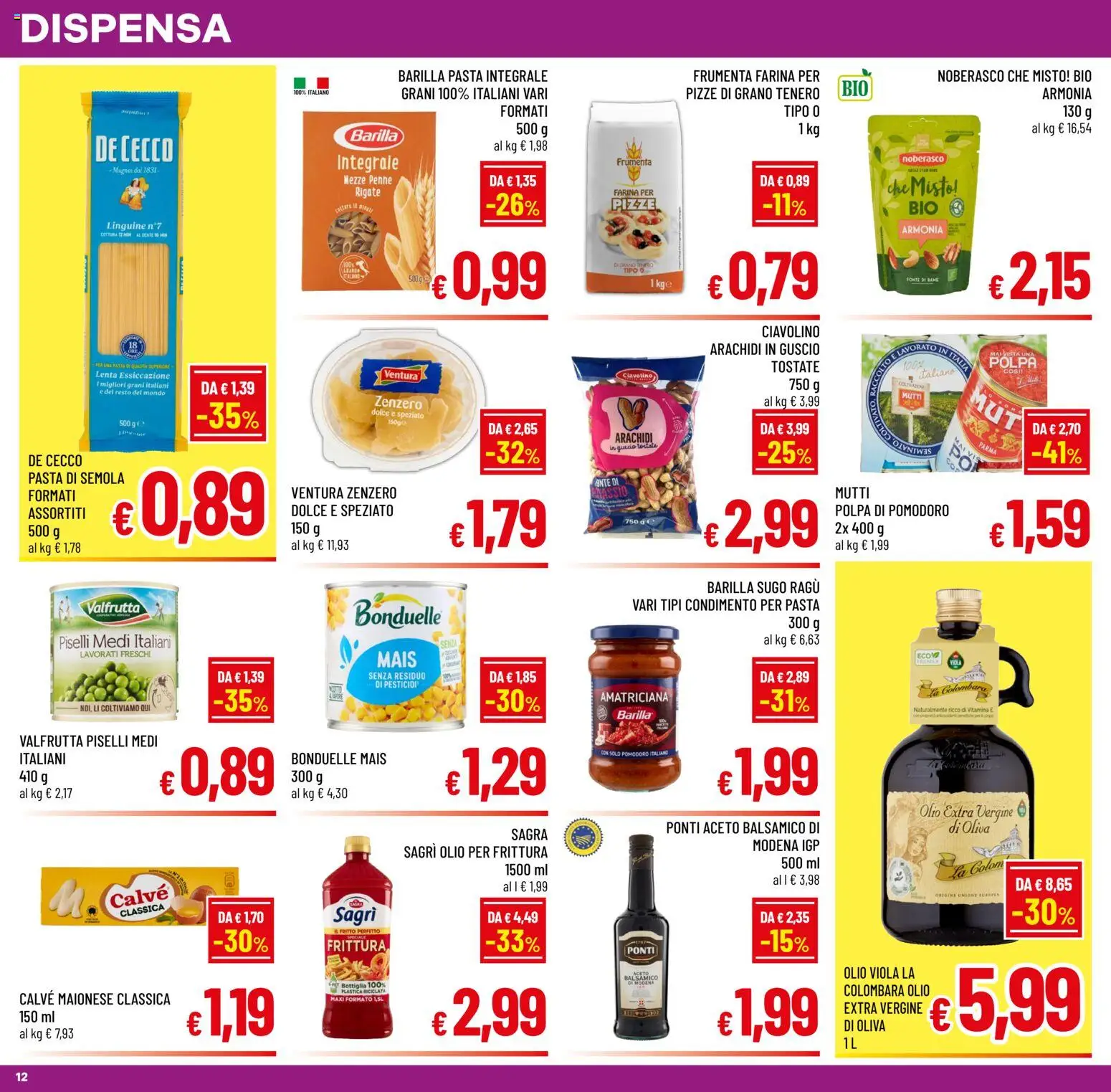 Volantino A&O del 10.06.2026 | Pagina: 12 | Prodotti: Pomodoro, Farina, Aceto, Sugo