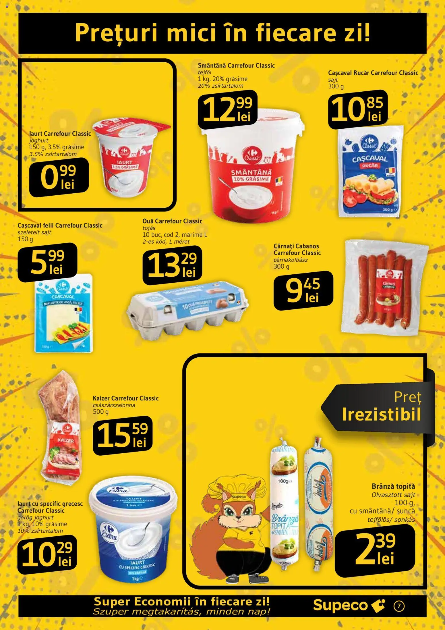 Noul catalog Supeco – valabil de la 15.10.2026 | Pagină: 7 | Produse: Cașcaval, Cabanos, Brânză, Smântână