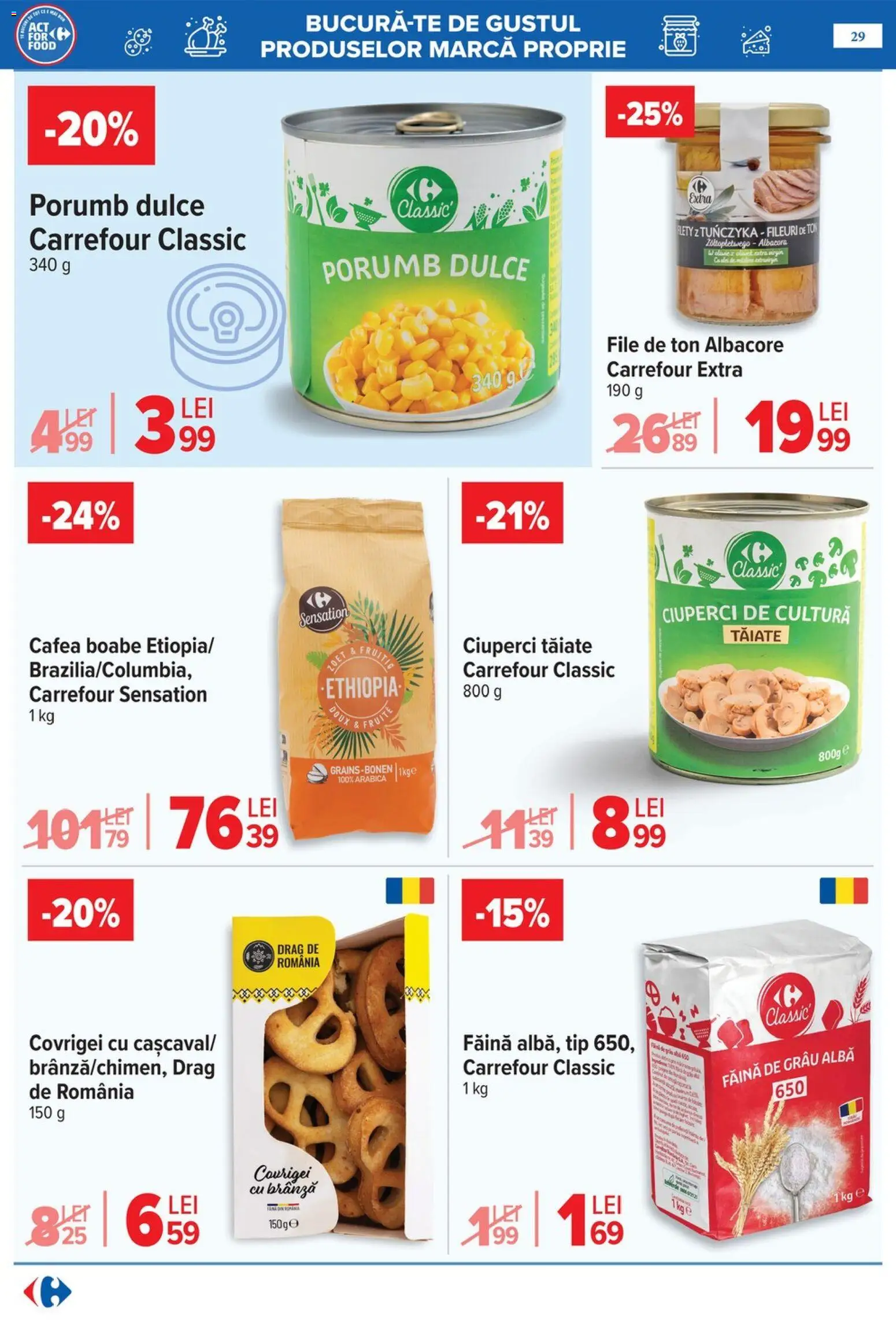 Noul catalog Carrefour – valabil de la 06.05.2026 | Pagină: 32 | Produse: Covrigei, Brânză, Cafea, Porumb