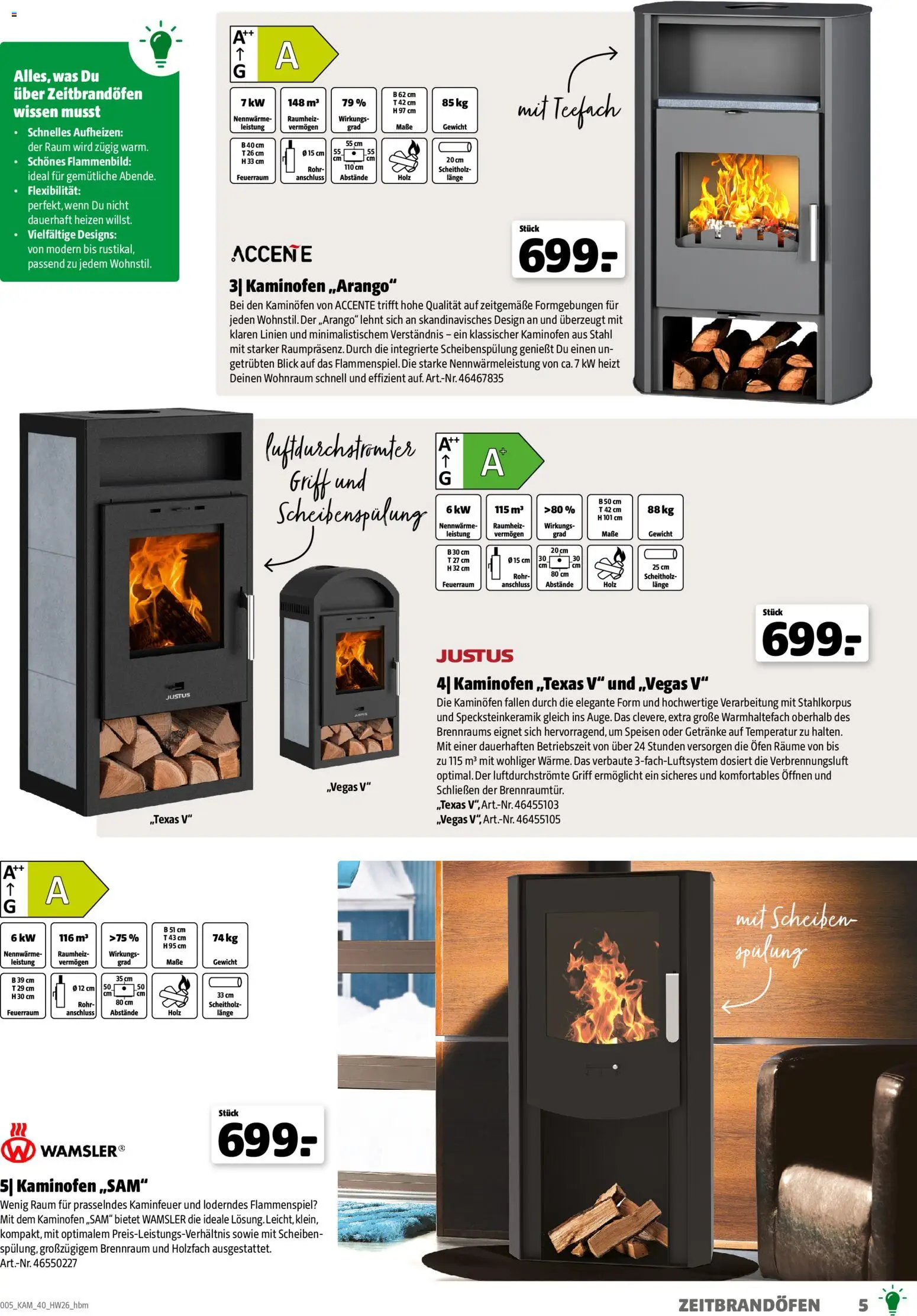 Hagebau Kaminofen & Zubehör – gültig ab 29.06.2026 | Seite: 5 | Produkte: Ofen, Gewicht, Spülung, Kaminofen