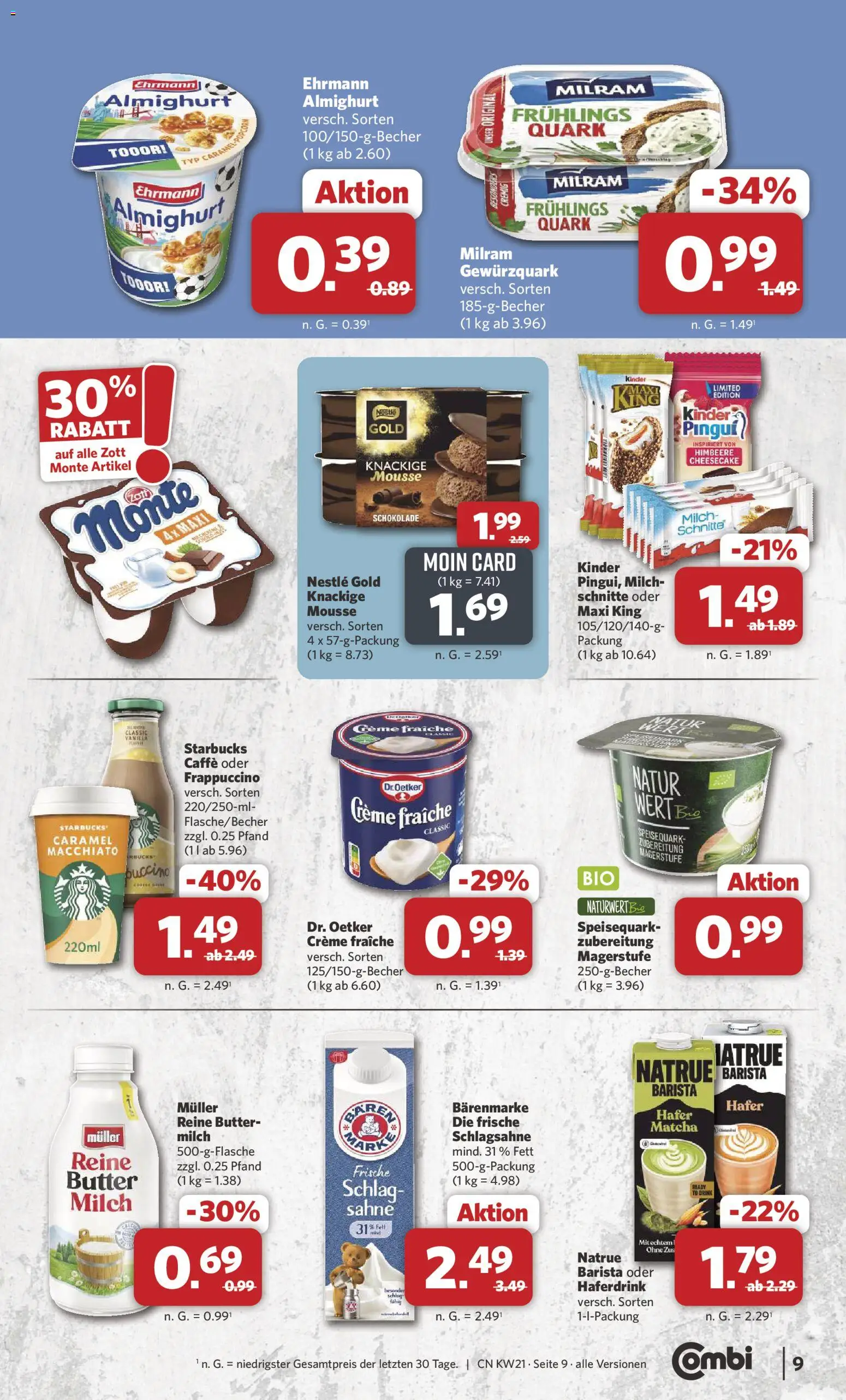 Combi Prospekt 	 – gültig ab 18.05.2026 | Seite: 9 | Produkte: Quark, Himbeere, Sahne, Speisequark