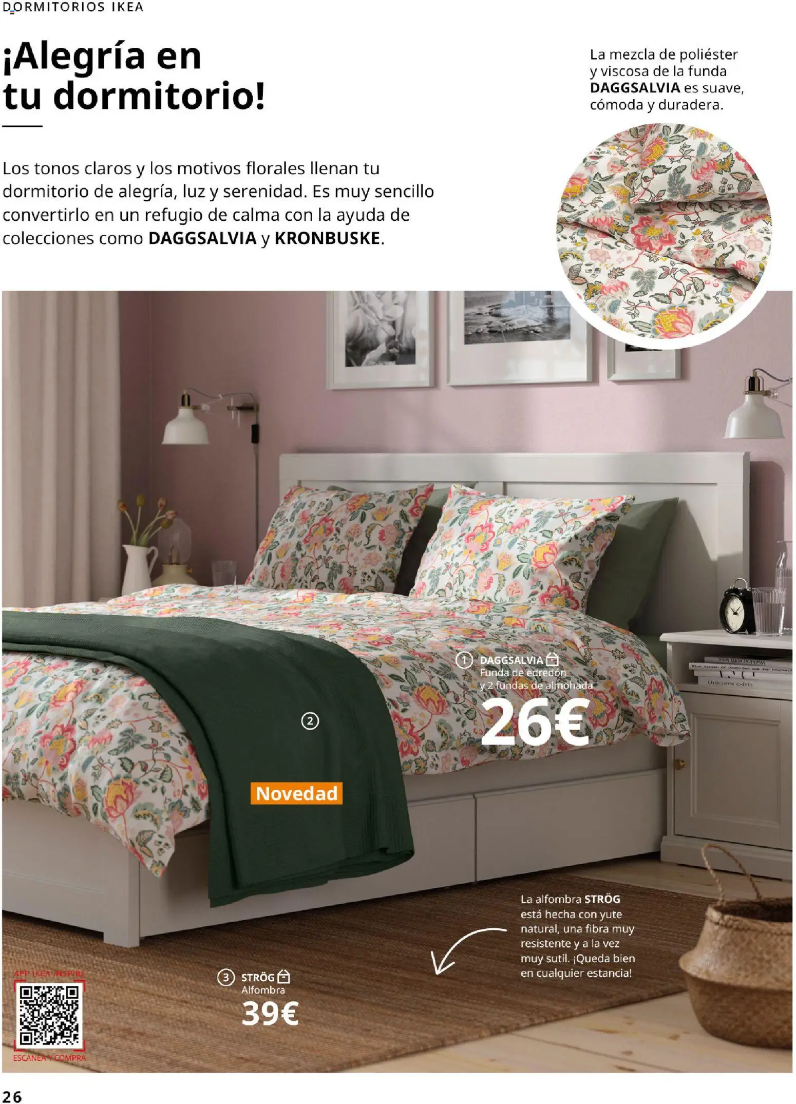 IKEA - Accesorios y decoración │ válido desde el 01/09/2026 | Página: 26 | Productos: Edredón, Funda, Almohada, Alfombra