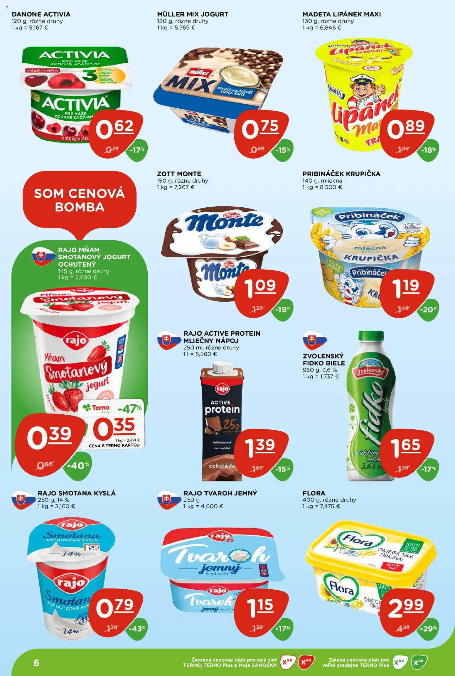 Nové Terno akcie – leták je platný od 13.08.2026 | Strana: 6 | Produkty: Protein, Čokoláda, Omega, Tvaroh