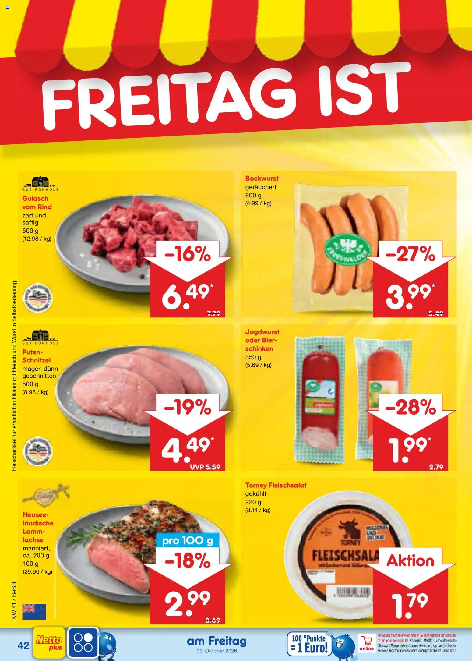 Netto Marken-Discount Prospekt – gültig ab 05.10.2026 | Seite: 54 | Produkte: Schnitzel, Gulasch, Wurst, Schinken