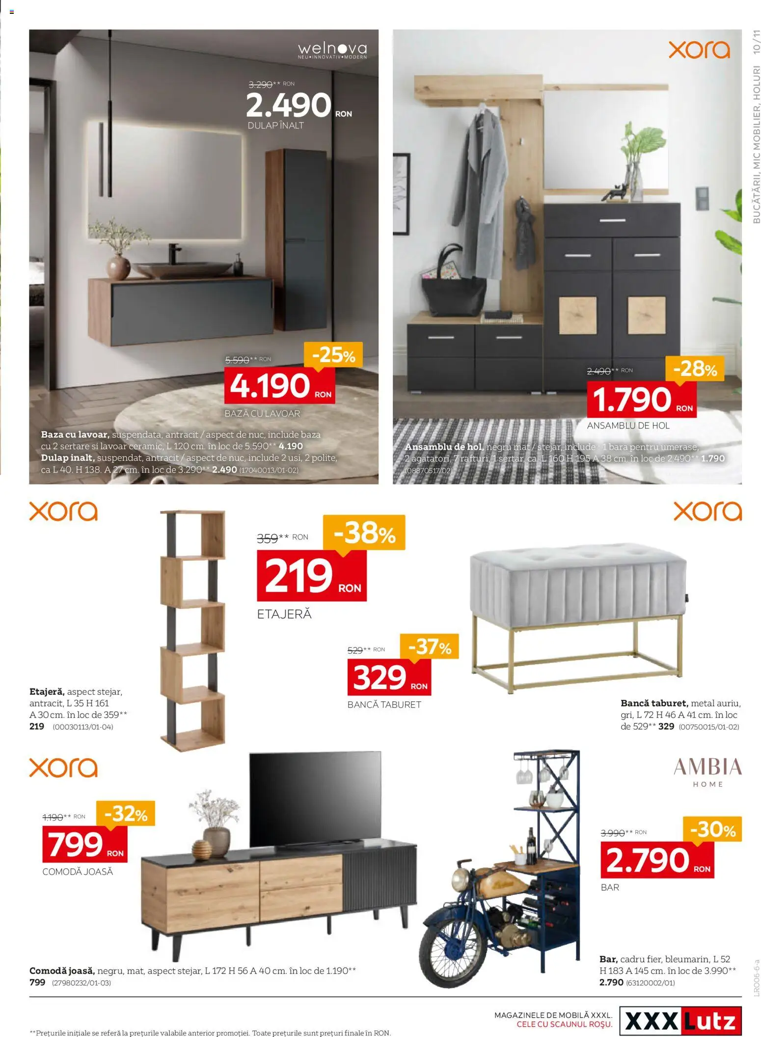 Noul catalog XXXLutz – valabil de la 01.06.2026 | Pagină: 11 | Produse: Comodă, Taburet, Bancă, Etajeră