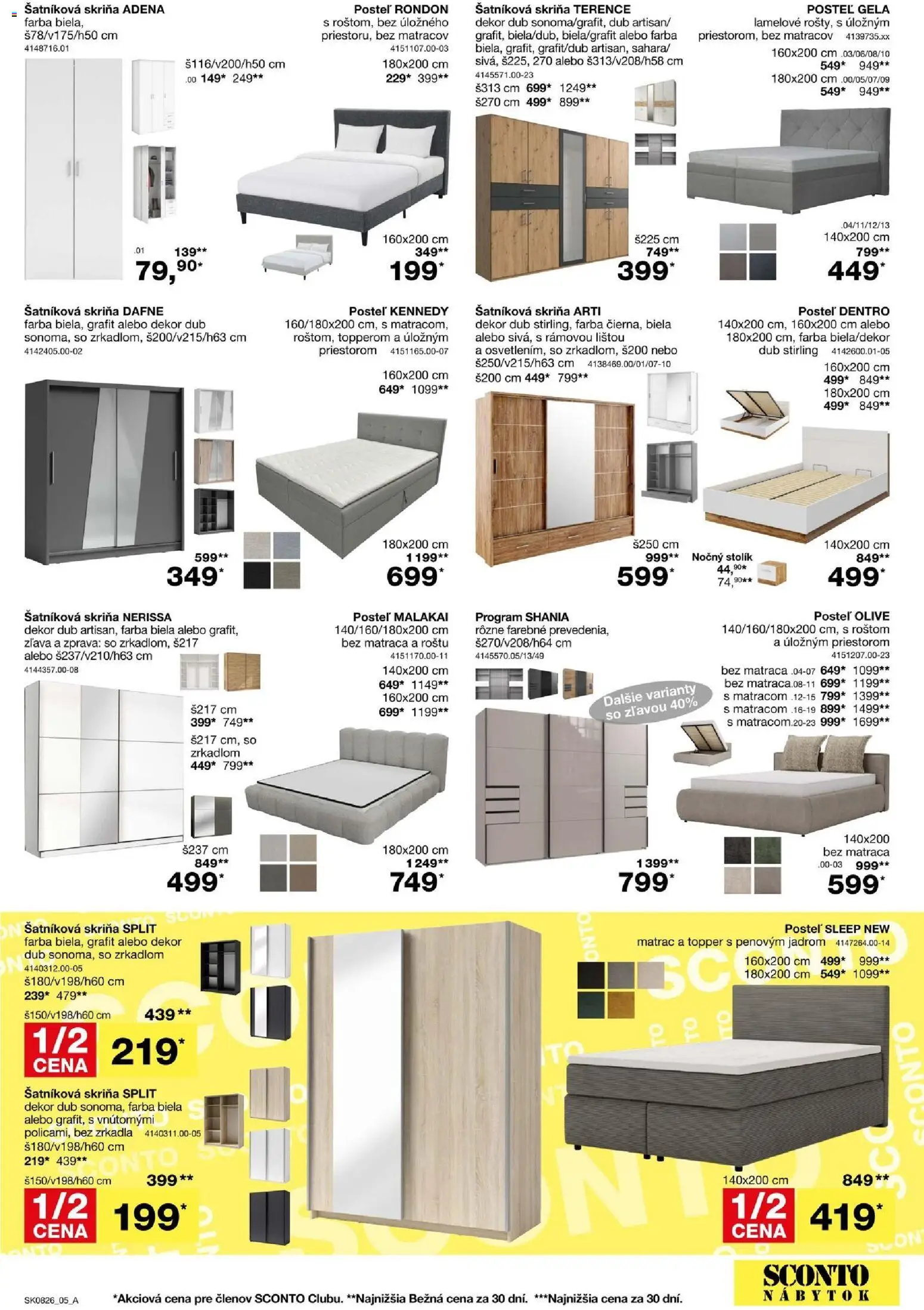 Nové Sconto nábytok akcie – leták je platný od 17.06.2026 | Strana: 5 | Produkty: Nábytok, Matrac, Posteľ, Šatníková skriňa