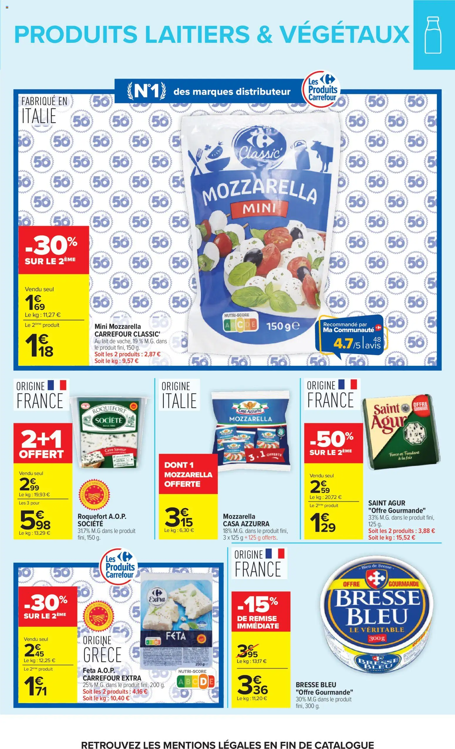 {H1} | Page: 25 | Produits: Feta, Mozzarella, Lait