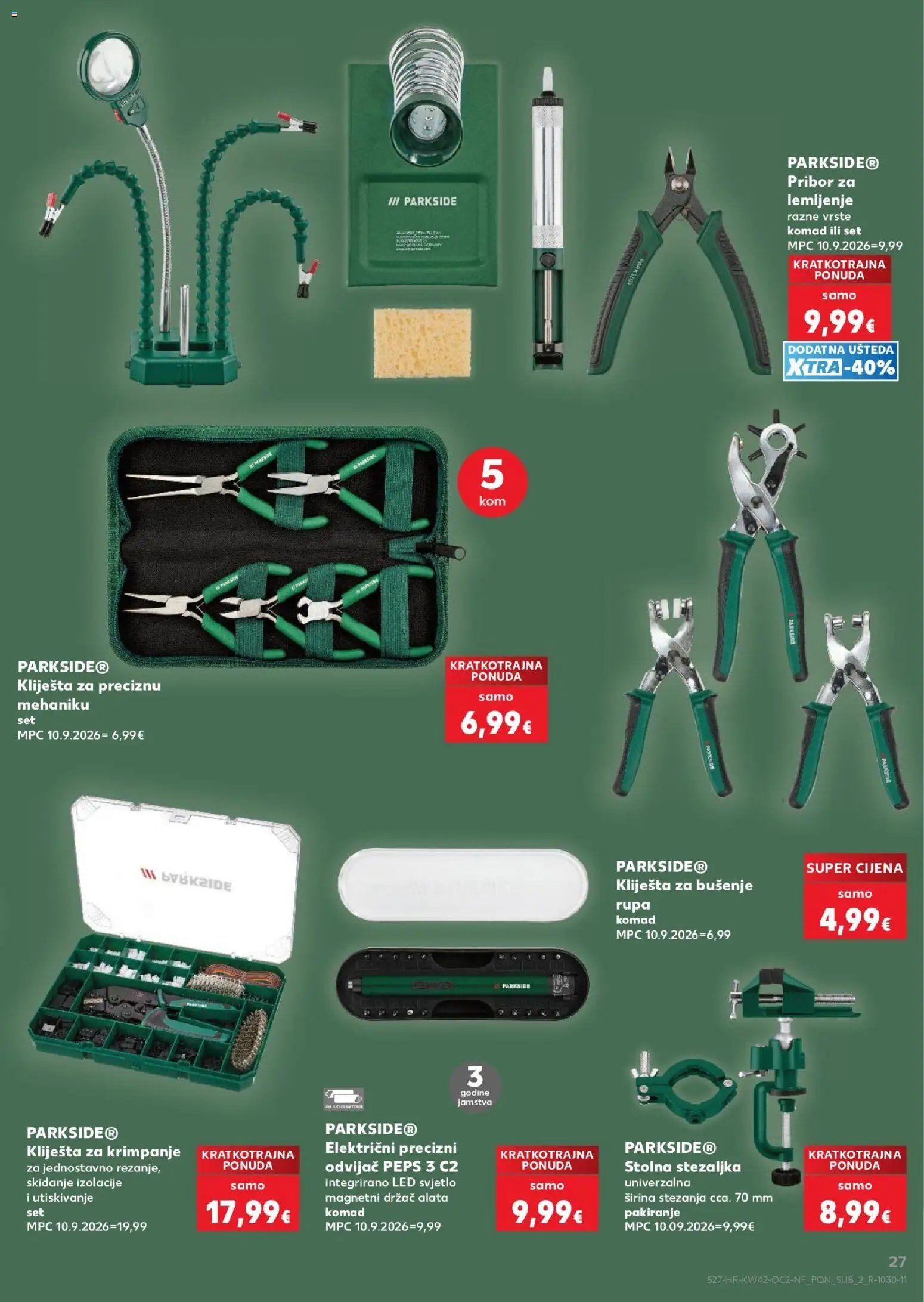 Kaufland katalog | vrijedi od 14.10.2026 | Stranica: 27 | Proizvodi: Led, Kliješta, Odvijač, Parkside