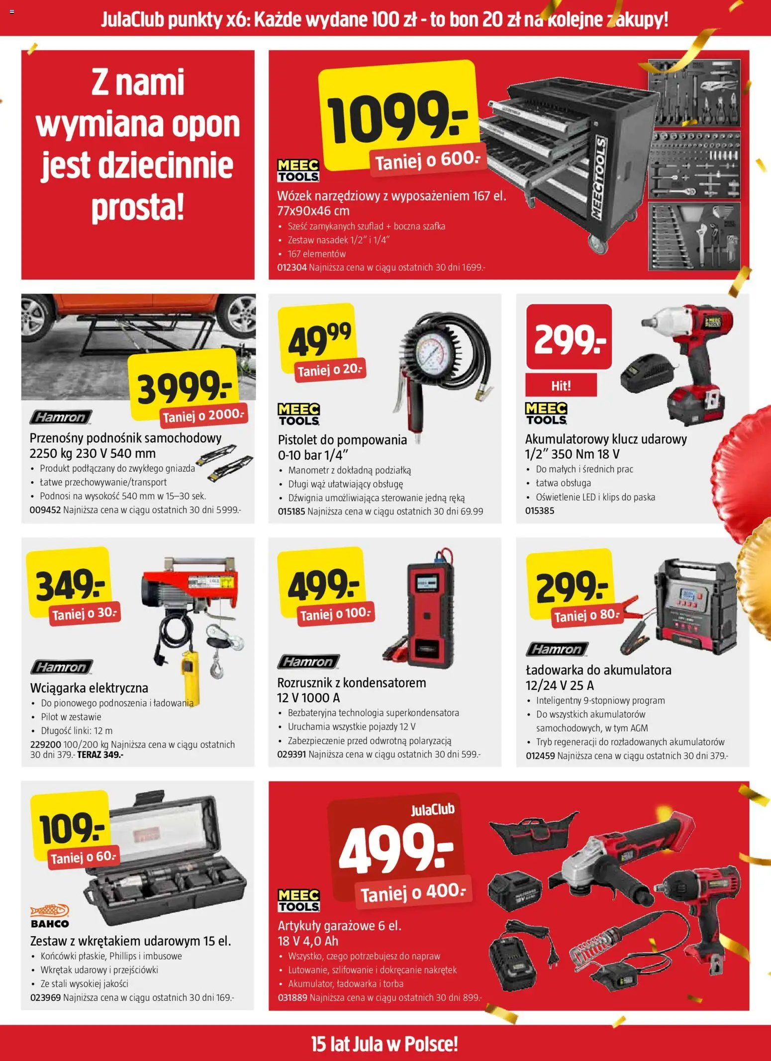 Jula gazetka od 22.10.2026 | Strona: 3 | Produkty: Ładowarka, Torba, Klucz udarowy, Oświetlenie