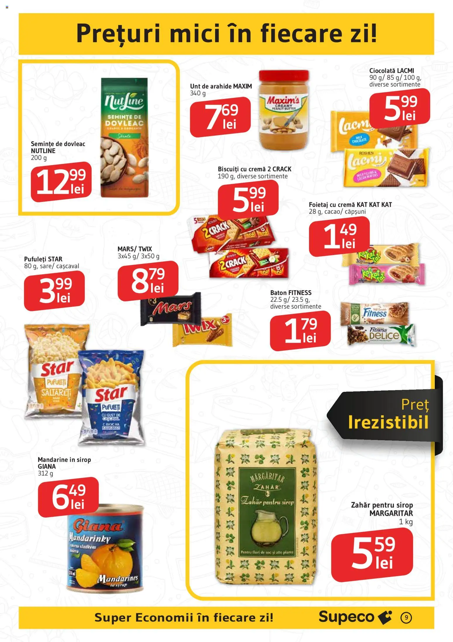 Noul catalog Supeco – valabil de la 04.06.2026 | Pagină: 9 | Produse: Foietaj, Unt de arahide, Mandarine, Biscuiți