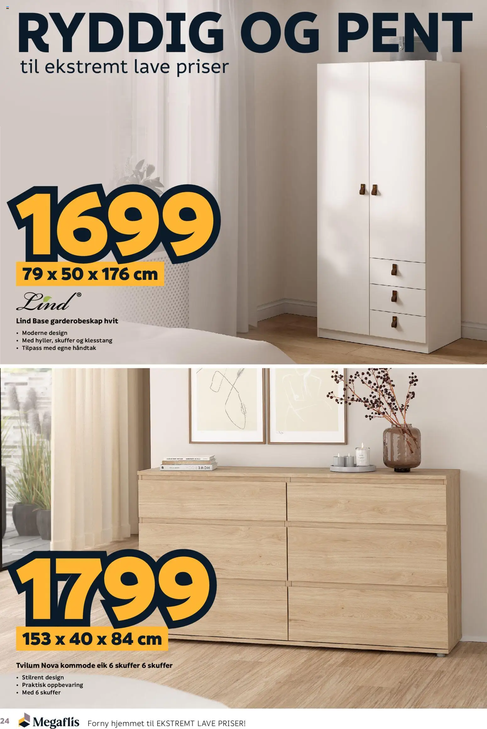 {H1} | Side: 24 | Produkter: Garderobeskap, Kommode, Håndtak