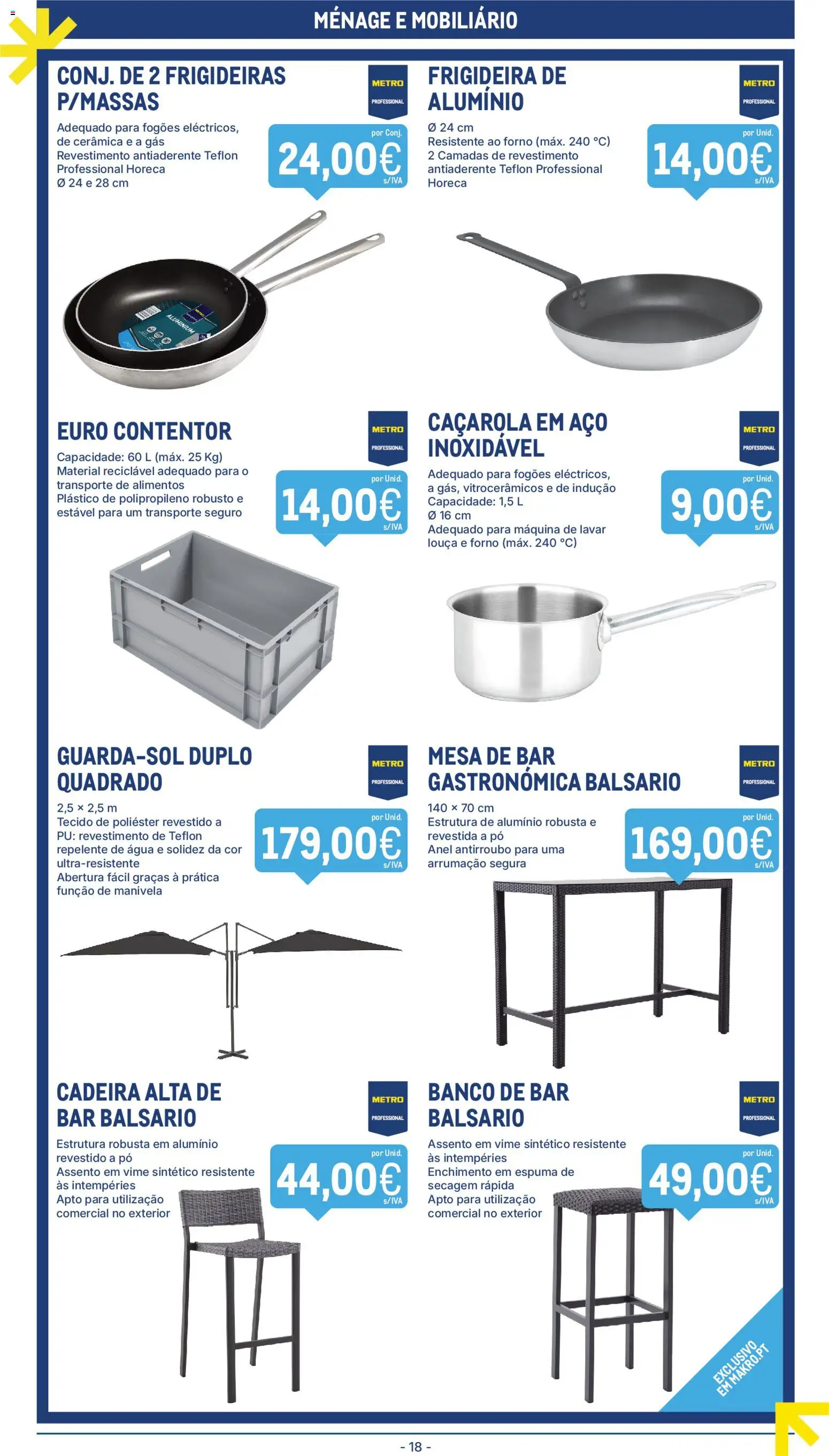 Makro folheto │ válido de 21.04.2026 | Página: 18 | Produtos: Forno, Banco, Mesa, Cadeira