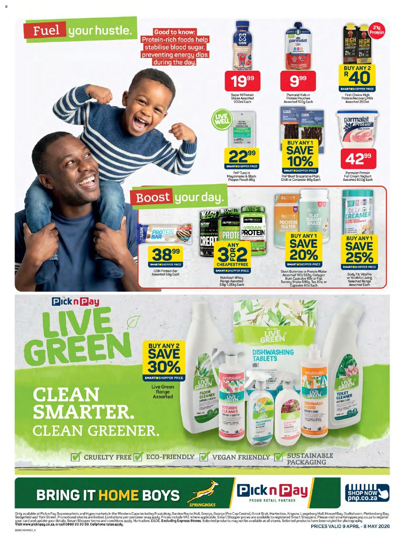 New Pick n Pay catalogue – valid from 09.04.2026 | Page: 4 | Products: Tuna, Cap, Tea, Water