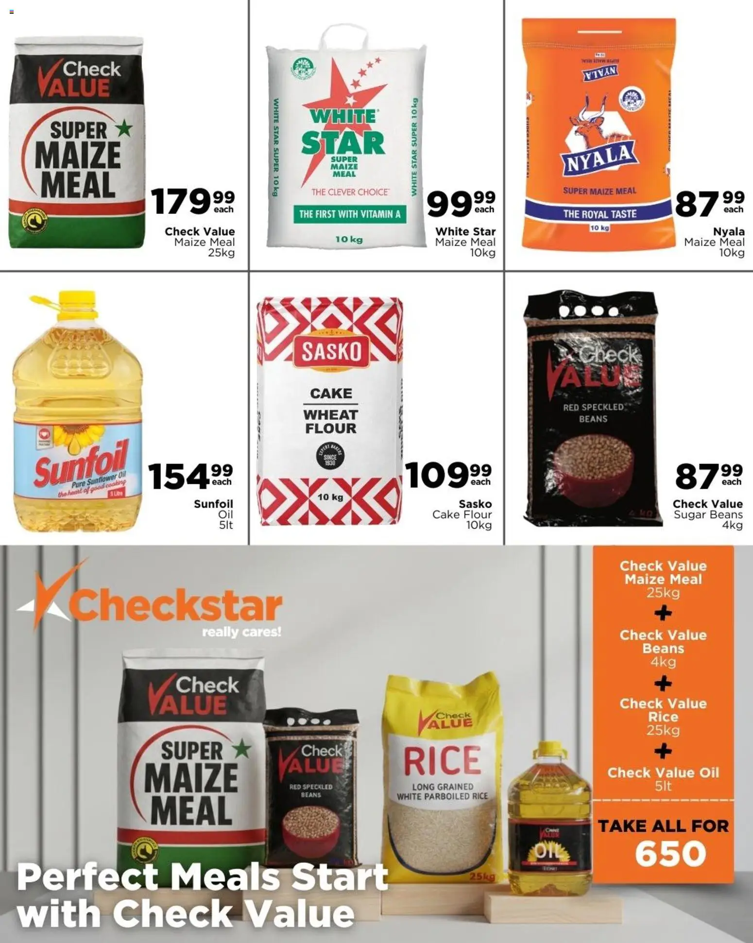 New Check Star catalogue – valid from 25/02/2026 | Page: 4 | Products: Flour, Beans, Oil, Sugar