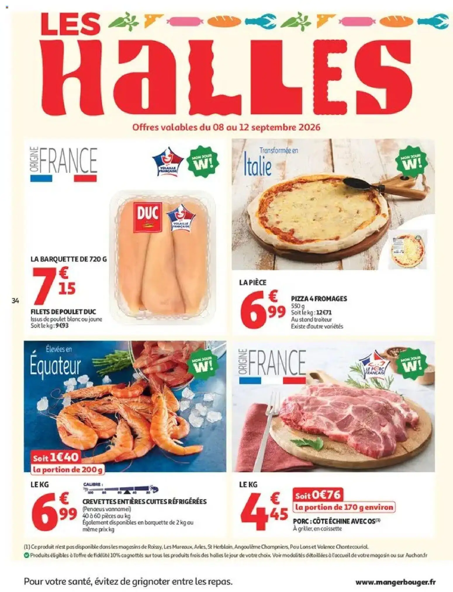 {H1} | Page: 34 | Produits: Crevettes, Poulet, Porc, Filets de poulet