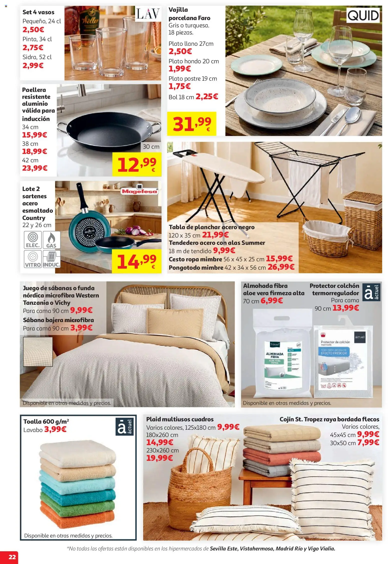 Alcampo HG Nacional Unico No Litoral │ válido desde el 29/07/2026 | Página: 22 | Productos: Tabla de planchar, Βρεφικό κρεβάτι, Almohada, Lavabo