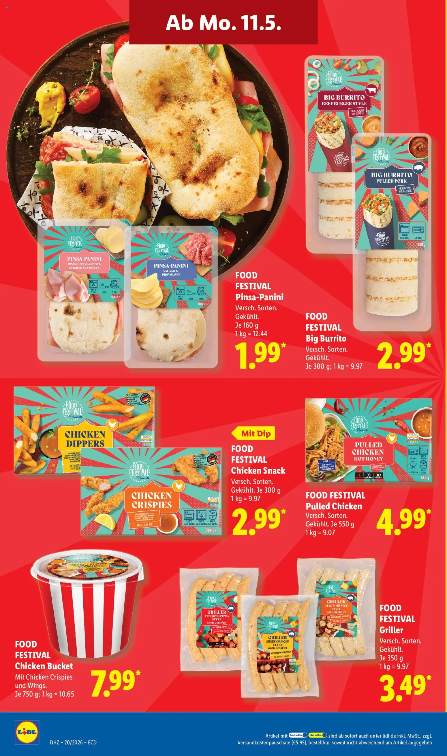 Lidl Prospekt – gültig ab 11.05.2026 | Seite: 22 | Produkte: Burger, Salami, Pizza, Griller