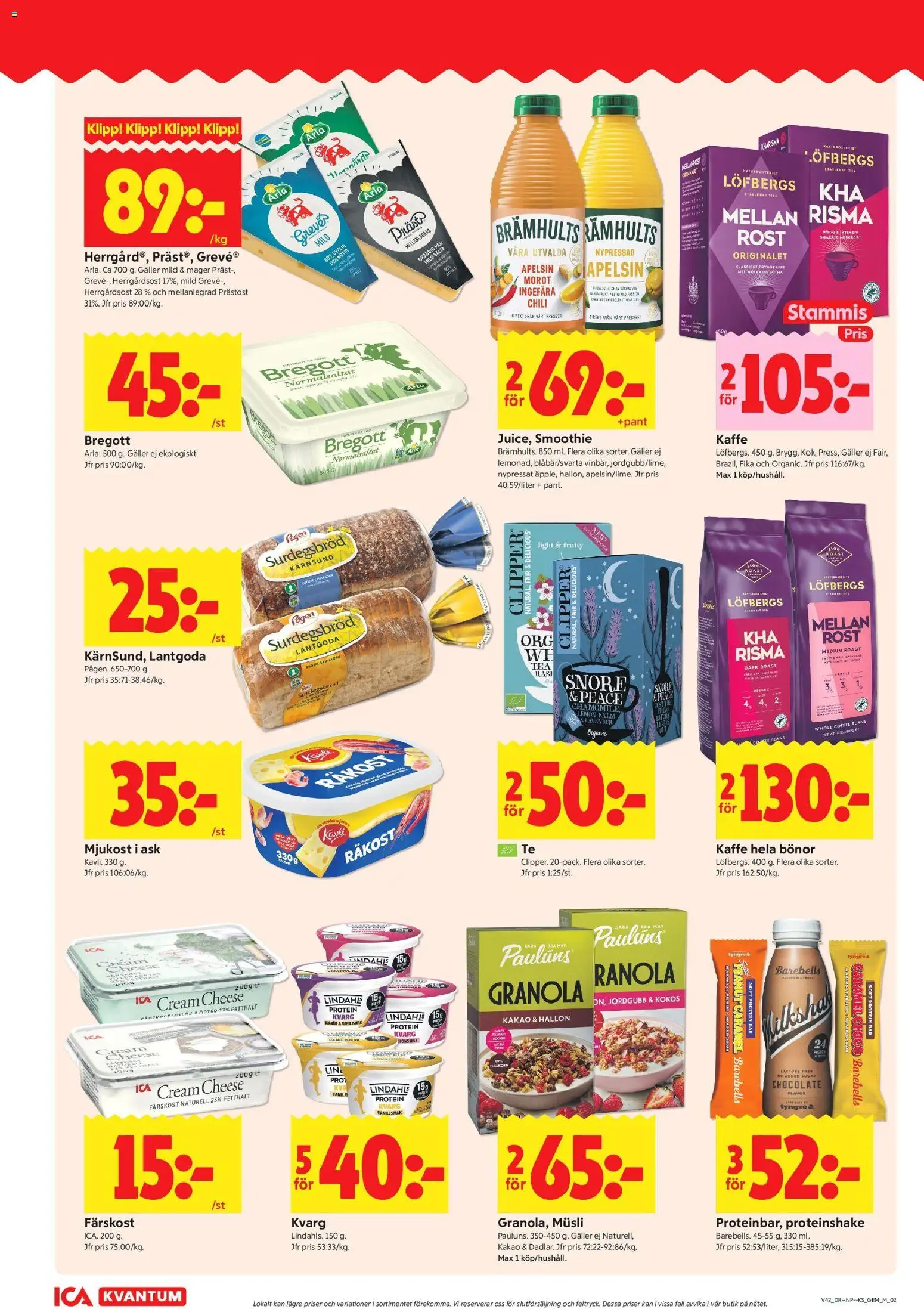 ICA Kvantum reklamblad aktuell från 12/10/2026 | Sida: 2 | Produkter: Musli, Kokos, Mjukost, Protein