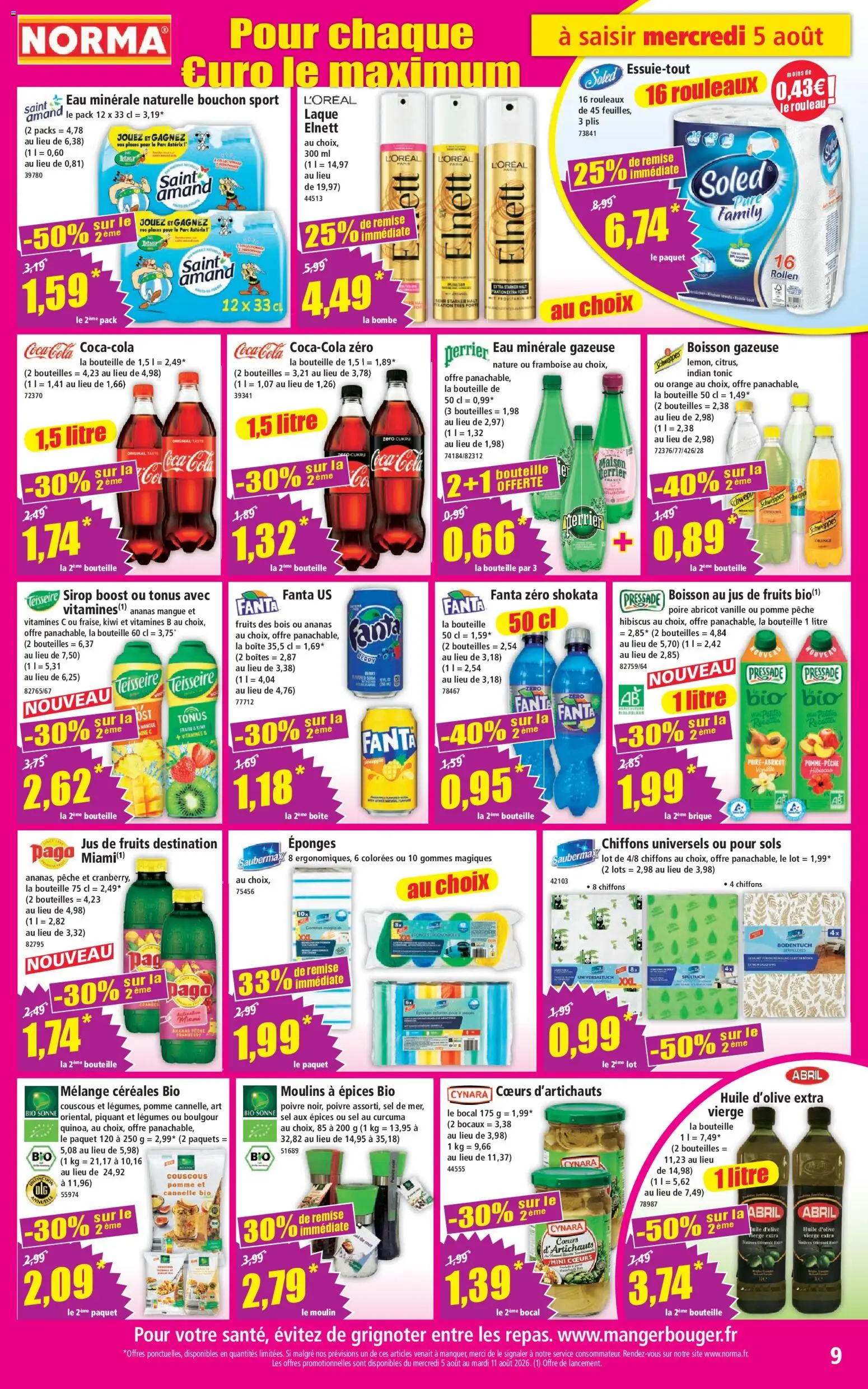 {H1} | Page: 9 | Produits: Pinces, Boulgour, Huile, Jus