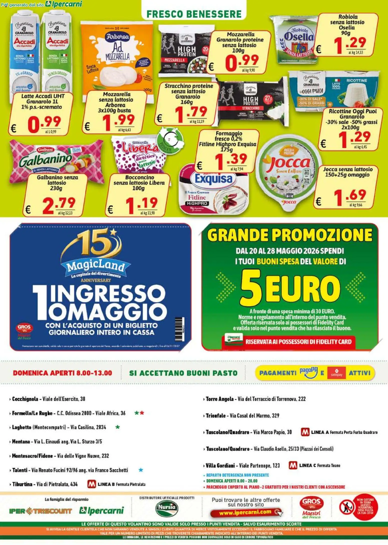 Volantino Ipercarni del 20.05.2026 | Pagina: 16 | Prodotti: Sale, Mozzarella, Latte, Formaggio