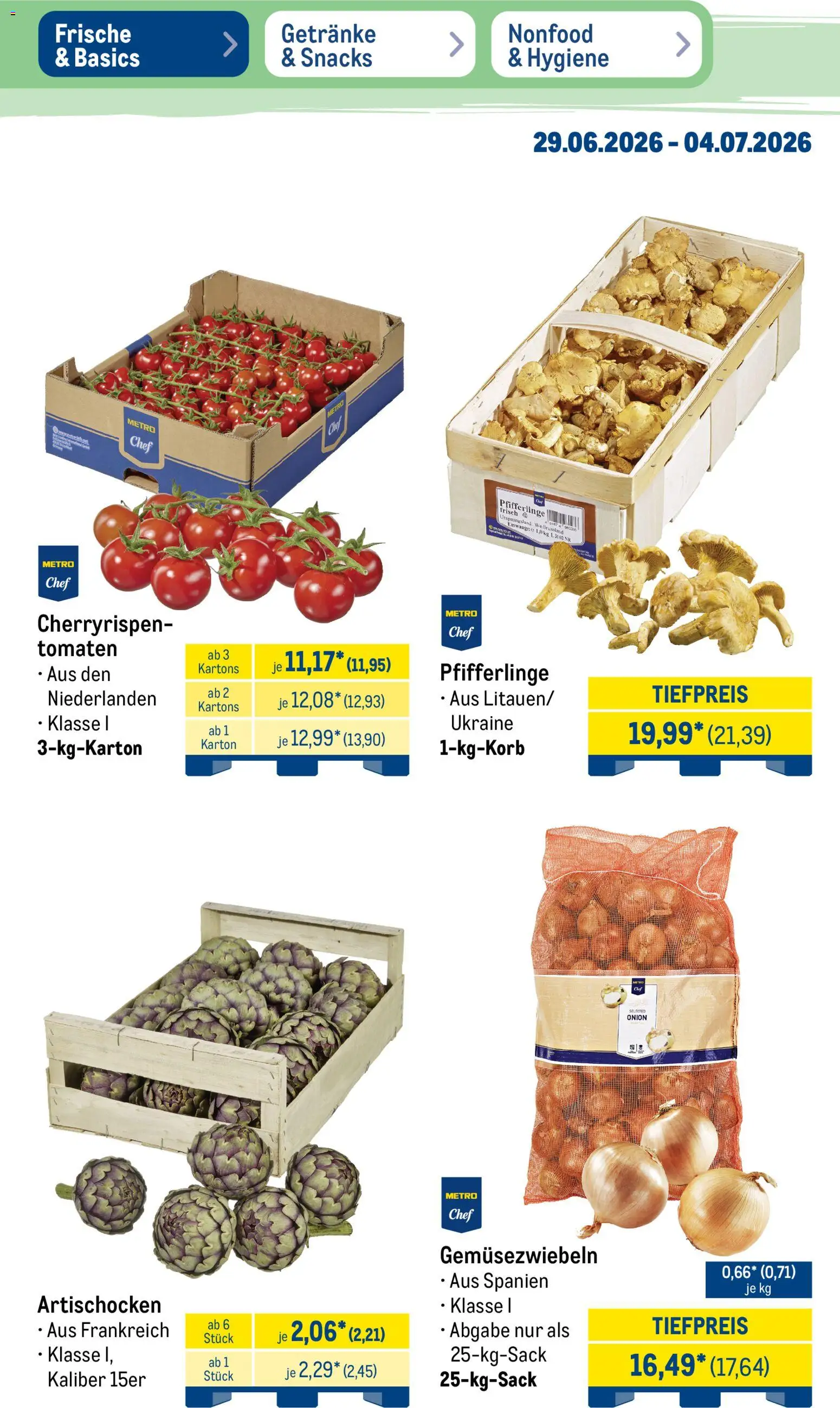 Metro Prospekt – gültig ab 29.06.2026 | Seite: 9 | Produkte: Tomaten, Pfifferlinge