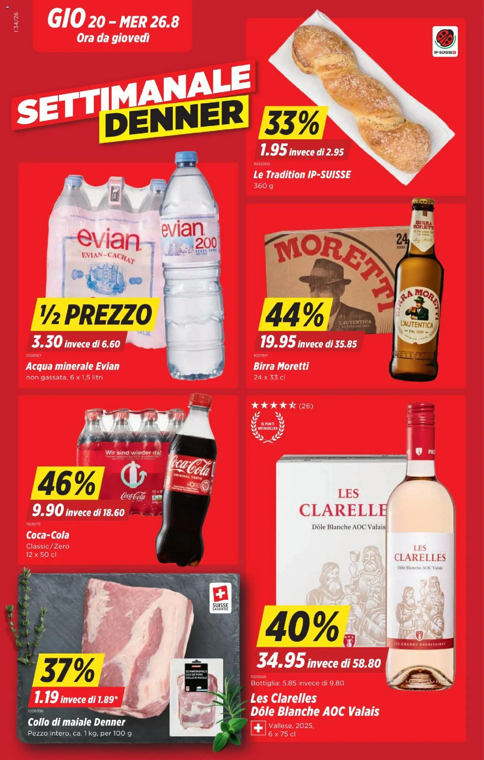 Denner aktionen IT – gültig ab 20.08.2026 | Seite: 1 | Produkte: Coca Cola, Baguette