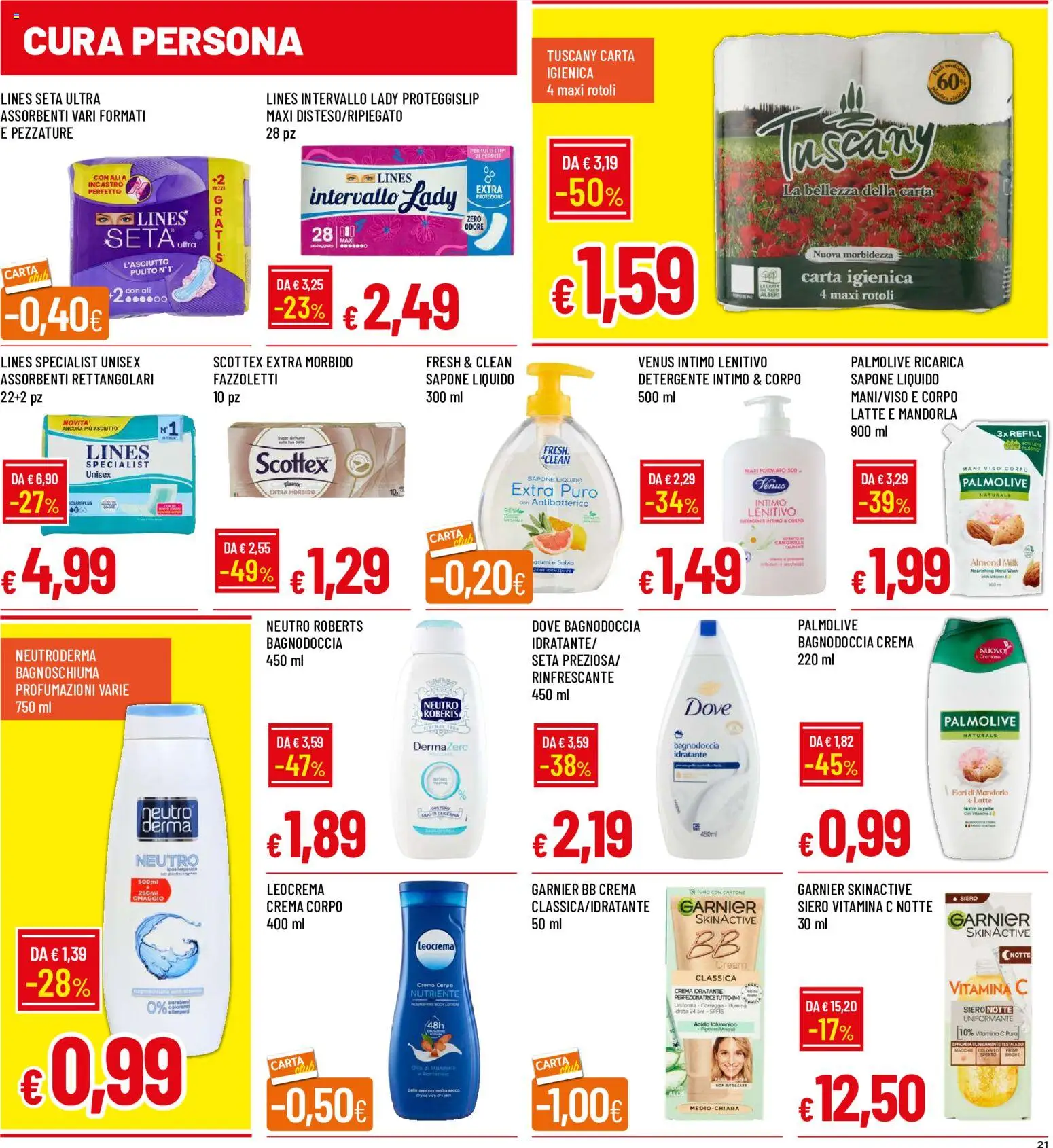 Volantino Galassia del 02/11/2026 | Pagina: 21 | Prodotti: Carta igienica, Detergente, Fazzoletti, Latte