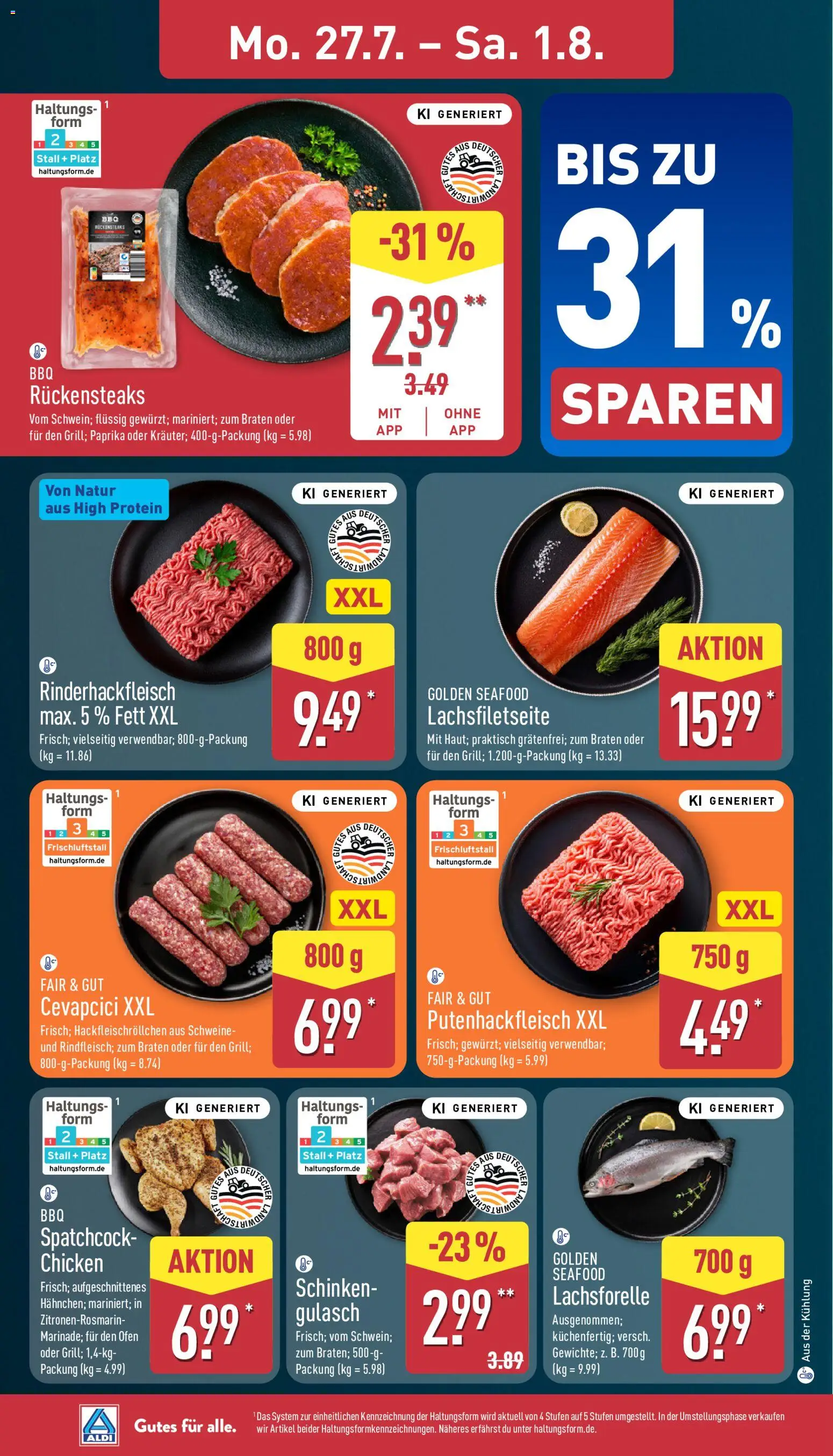 Aldi Prospekt – gültig ab 27.07.2026 | Seite: 6 | Produkte: Ofen, Cevapcici, Gulasch, Schinken