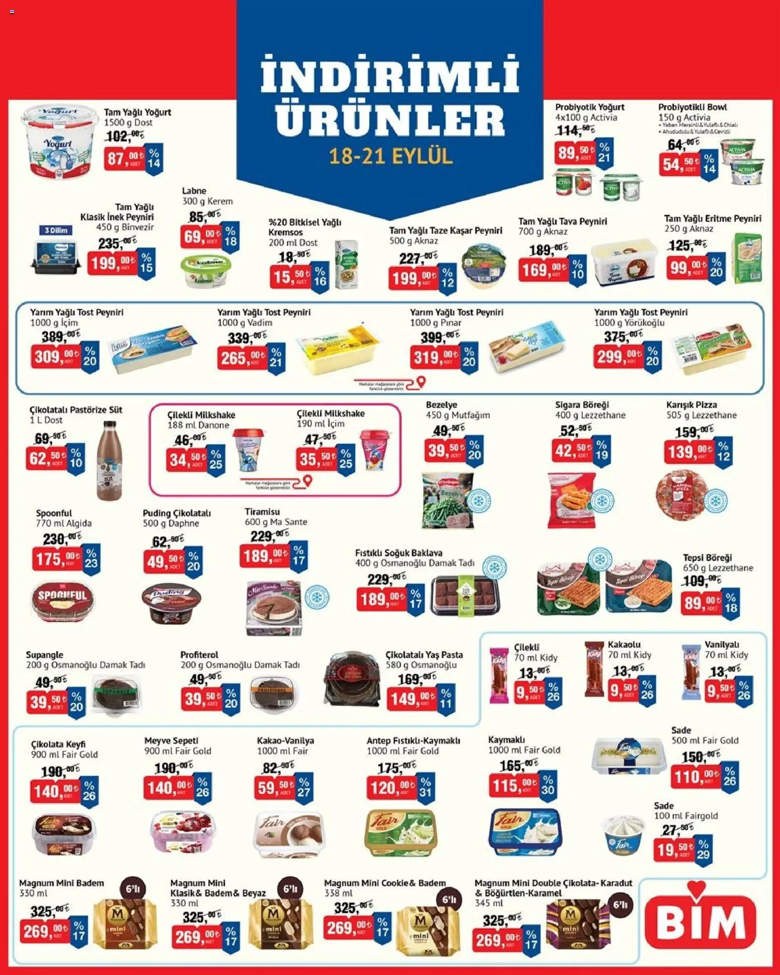 BİM - İndirimli Ürünler - 18 Eylül 2026 tarihinden itibaren geçerlidir | Sayfa: 2 | Ürünler: Badem, Meyve, Profiterol, Tepsi