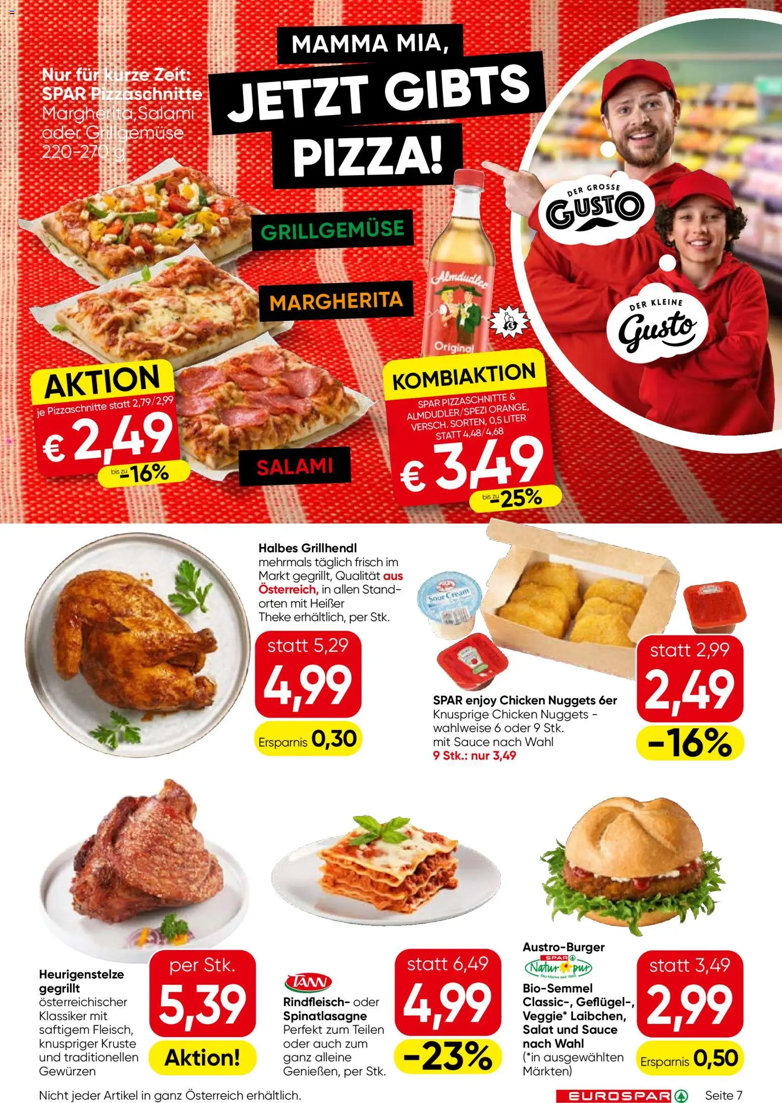 Eurospar Flugblatt gültig ab 10.09.2026 | Seite: 7 | Produkte: Salat, Salami, Pizza, Rindfleisch