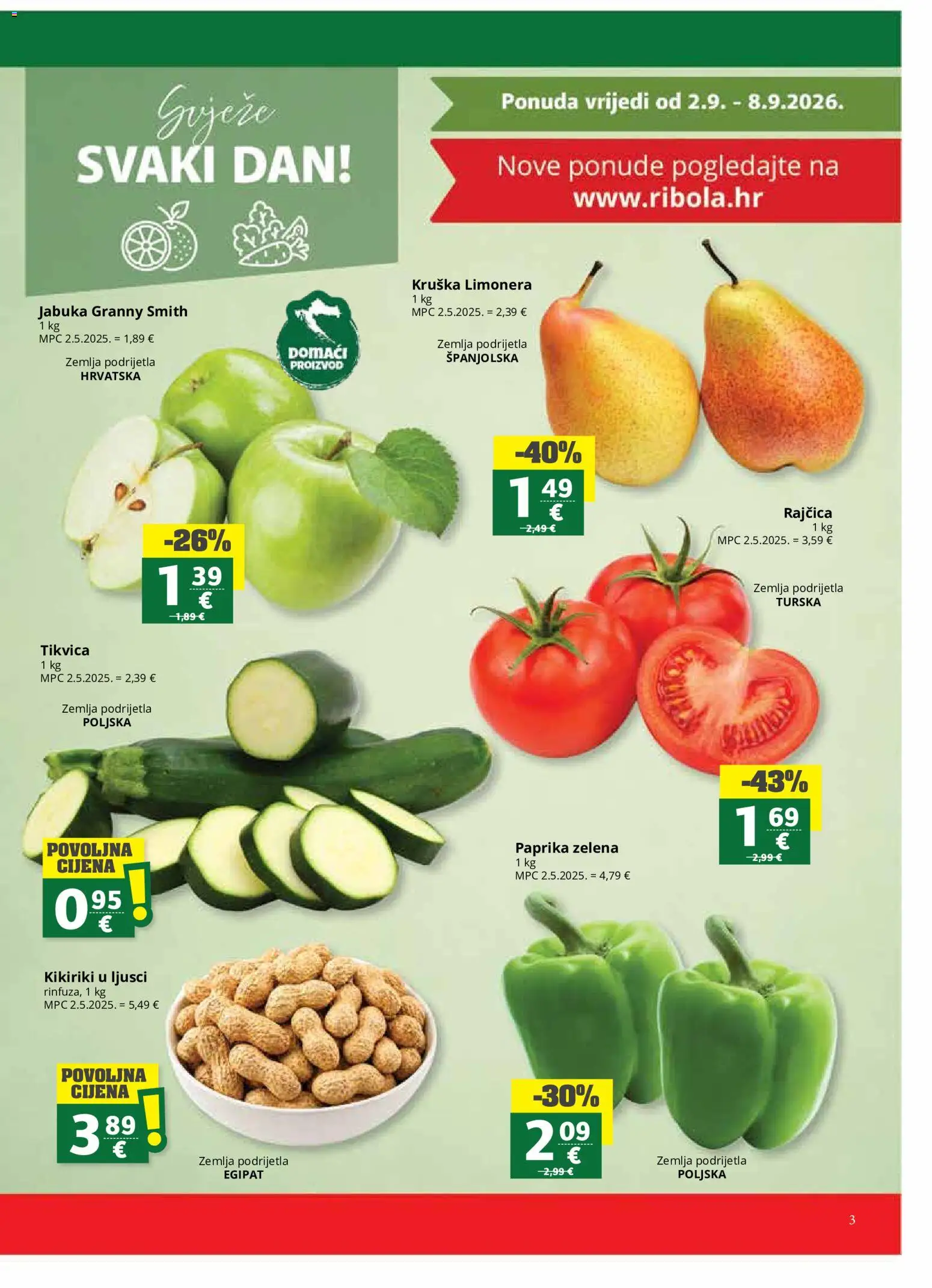Ribola katalog | vrijedi od 02.09.2026 | Stranica: 3 | Proizvodi: Zemlja, Kikiriki, Tikvica, Jabuka